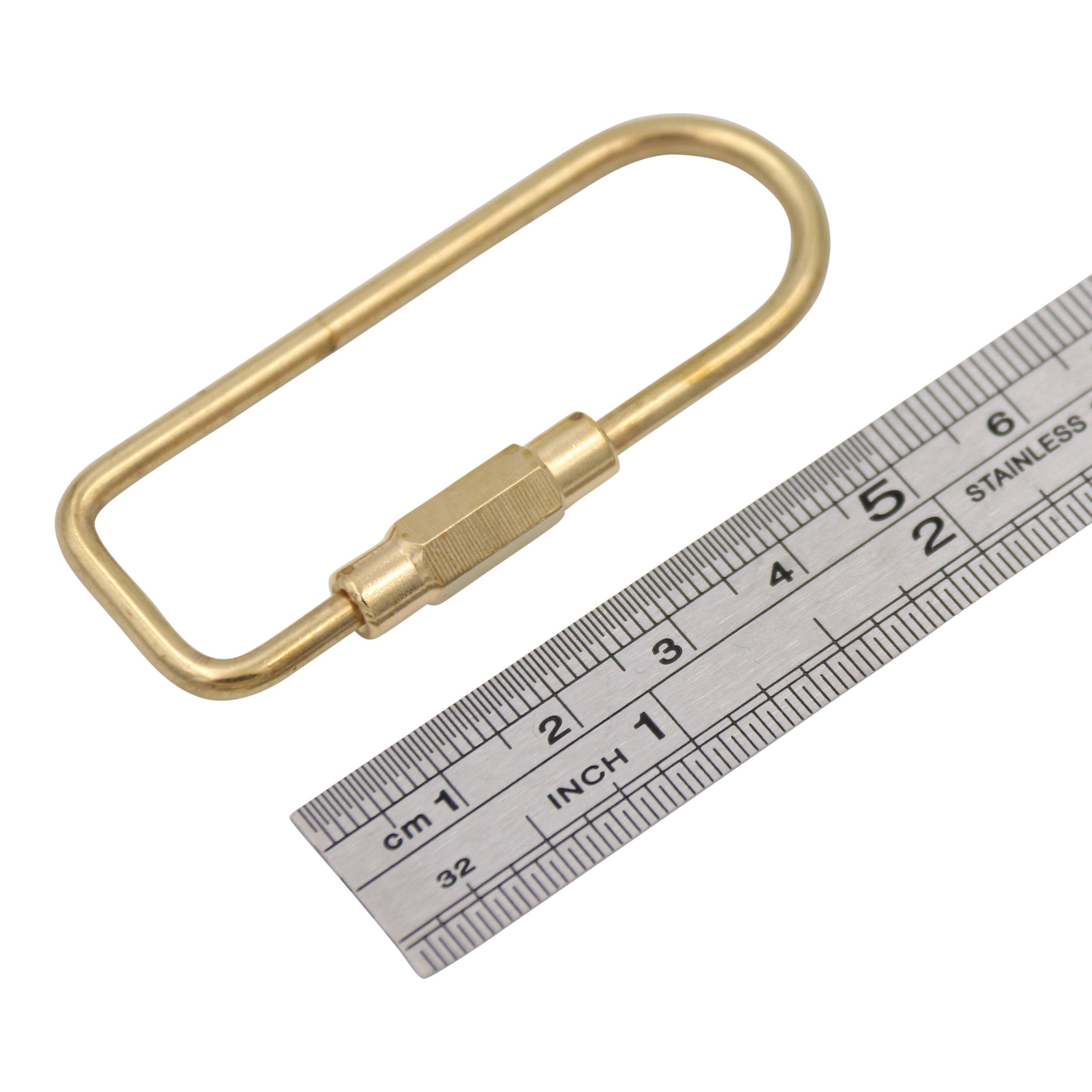 Brass D-Ring Keychain with Screw Closure