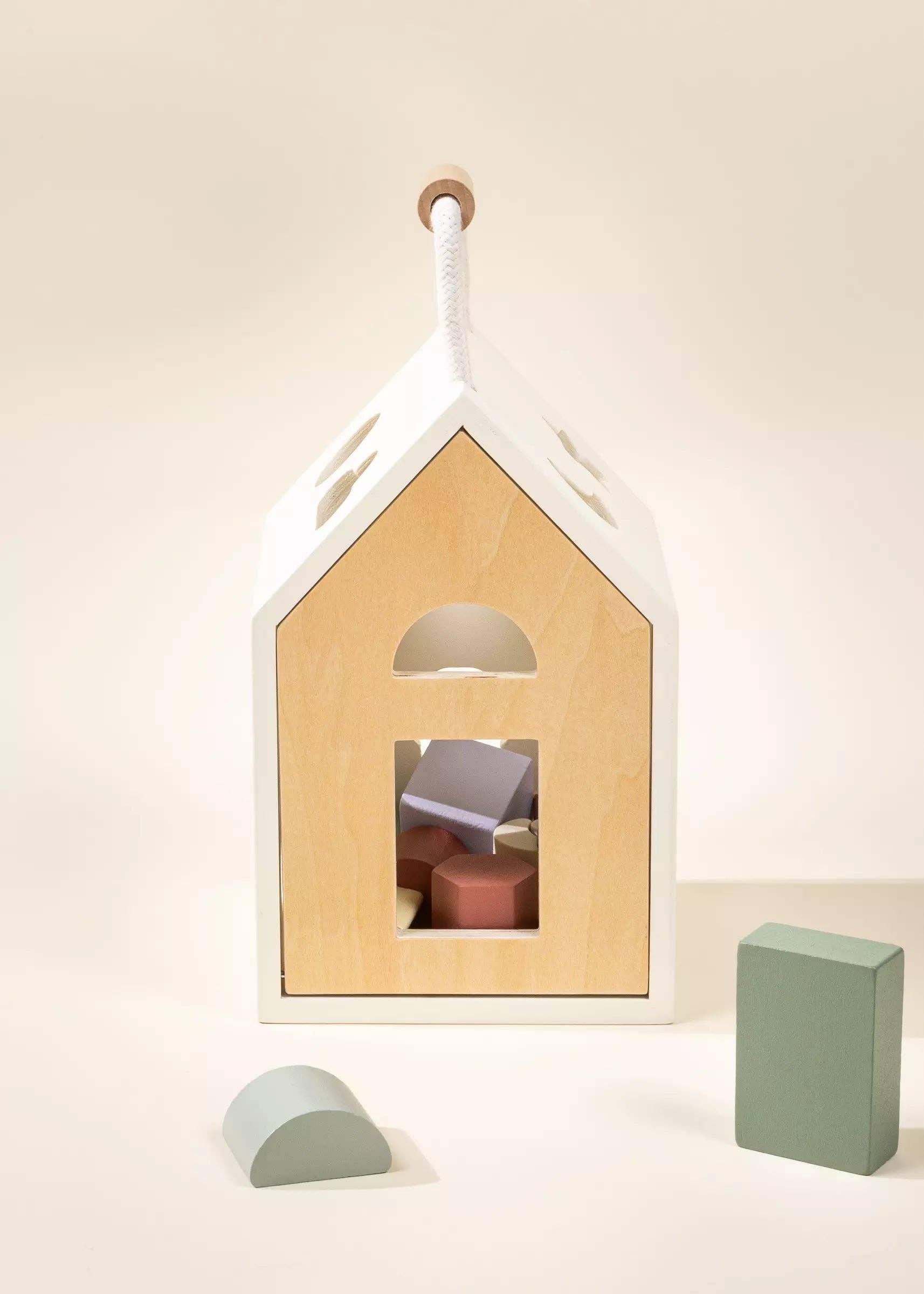 Wooden Shape Sorting House