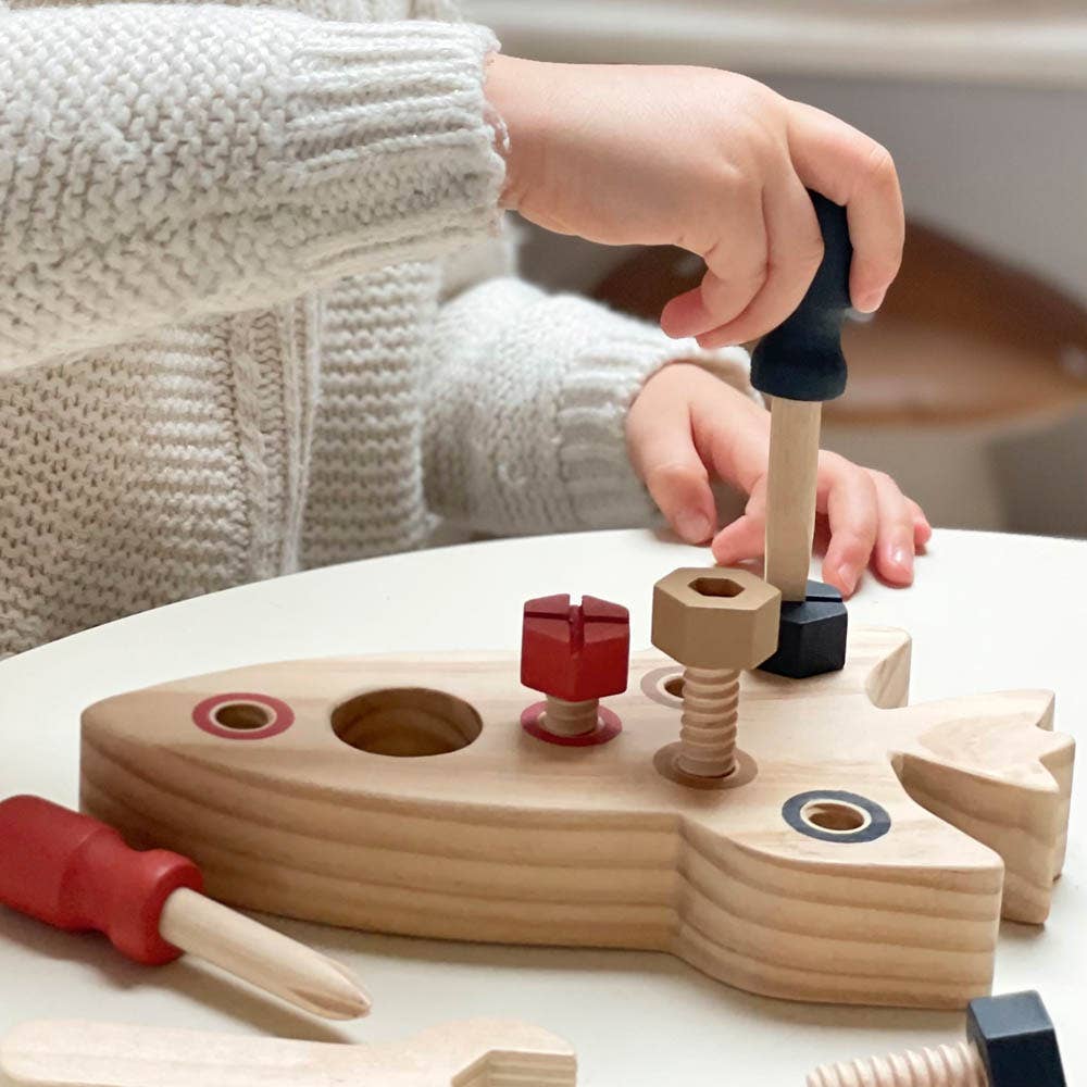 Rocket to Assemble Wooden Toy Set