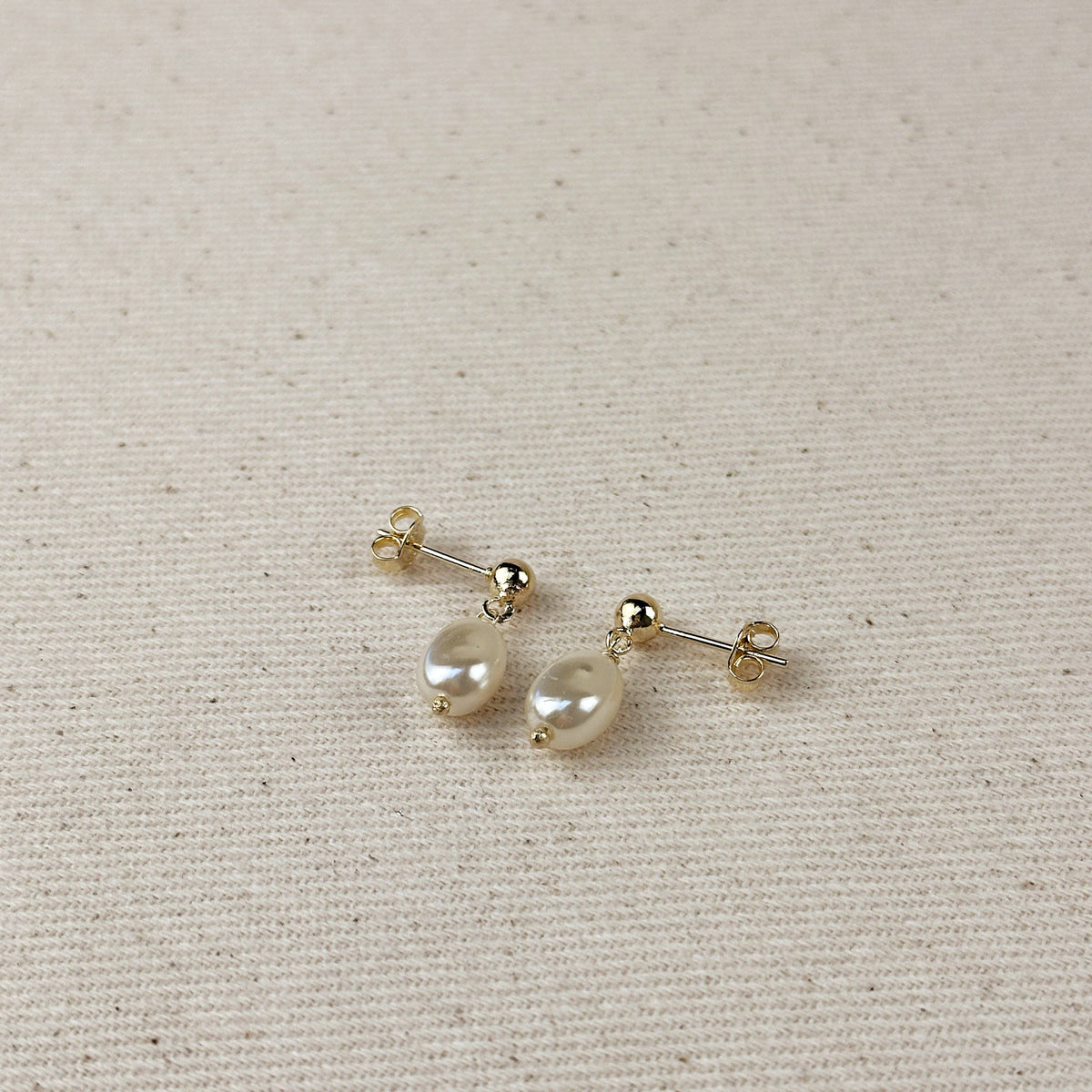 18k Gold Filled Baroque Pearl Drop Earrings