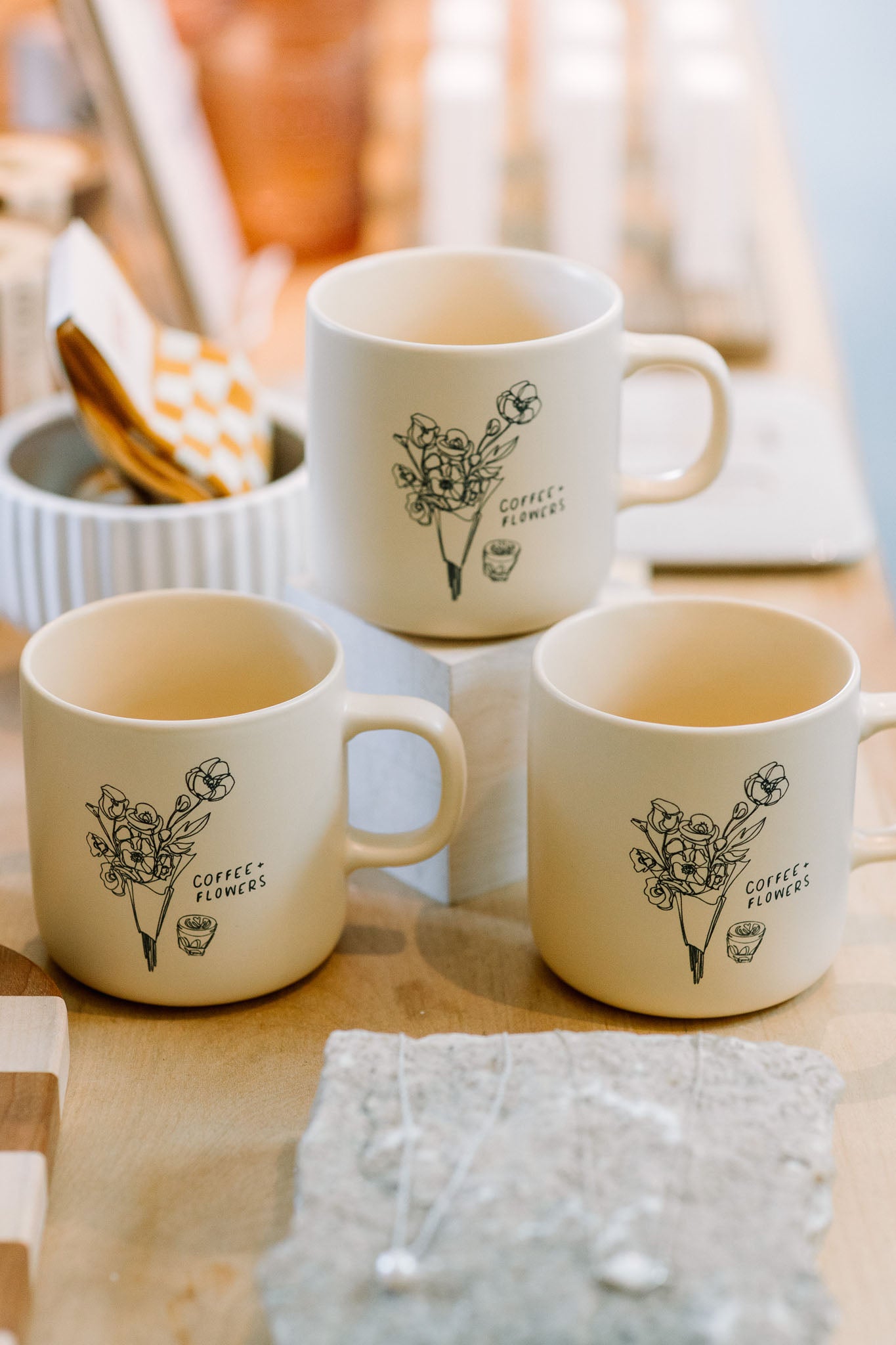 aesthetic coffee cup Floral Mama Needs Her Coffee Iced Coffee Glass Tumbler with Heart Design from BluChi main image 1