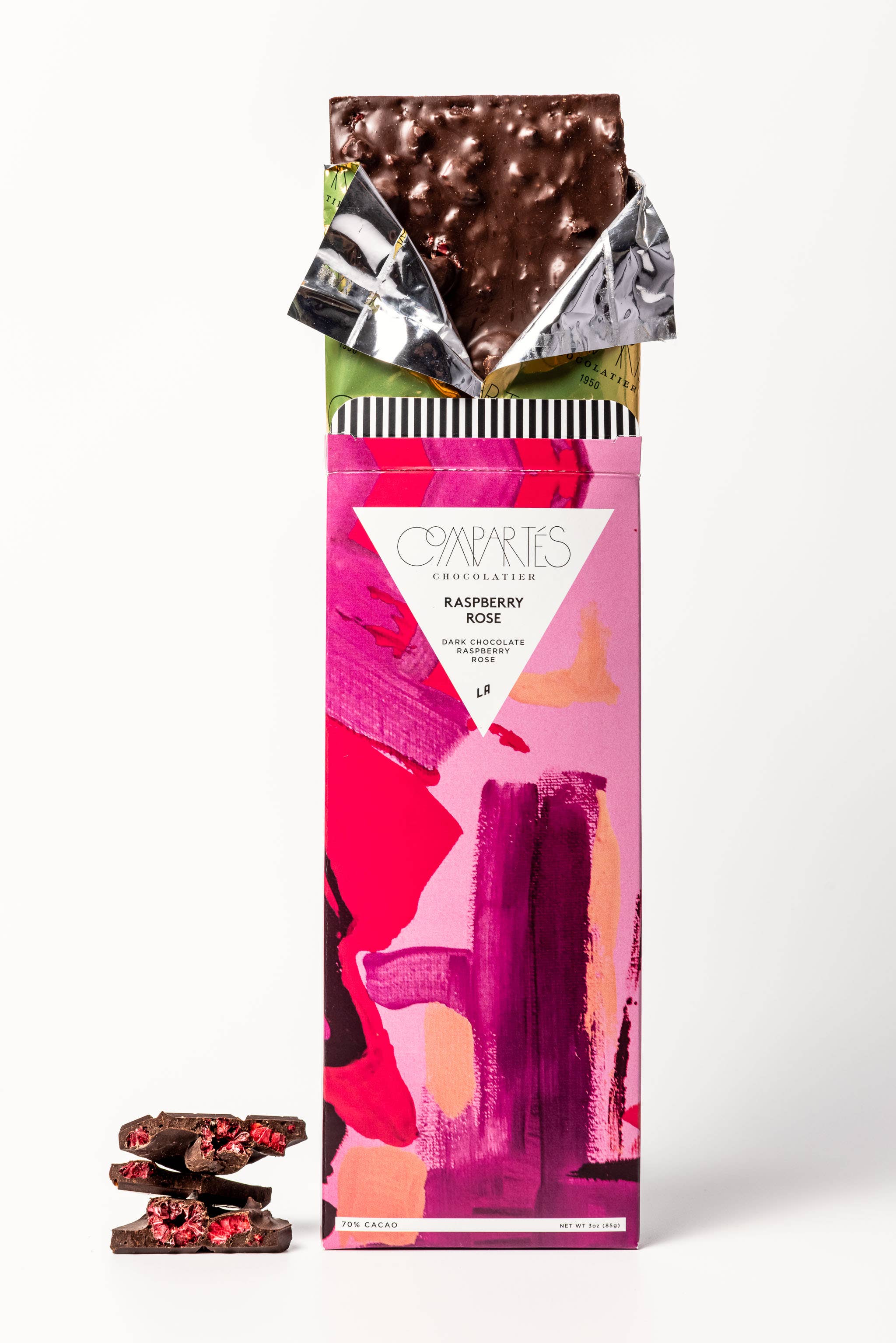 Compartés Raspberry Rose Gourmet Dark Chocolate Bar