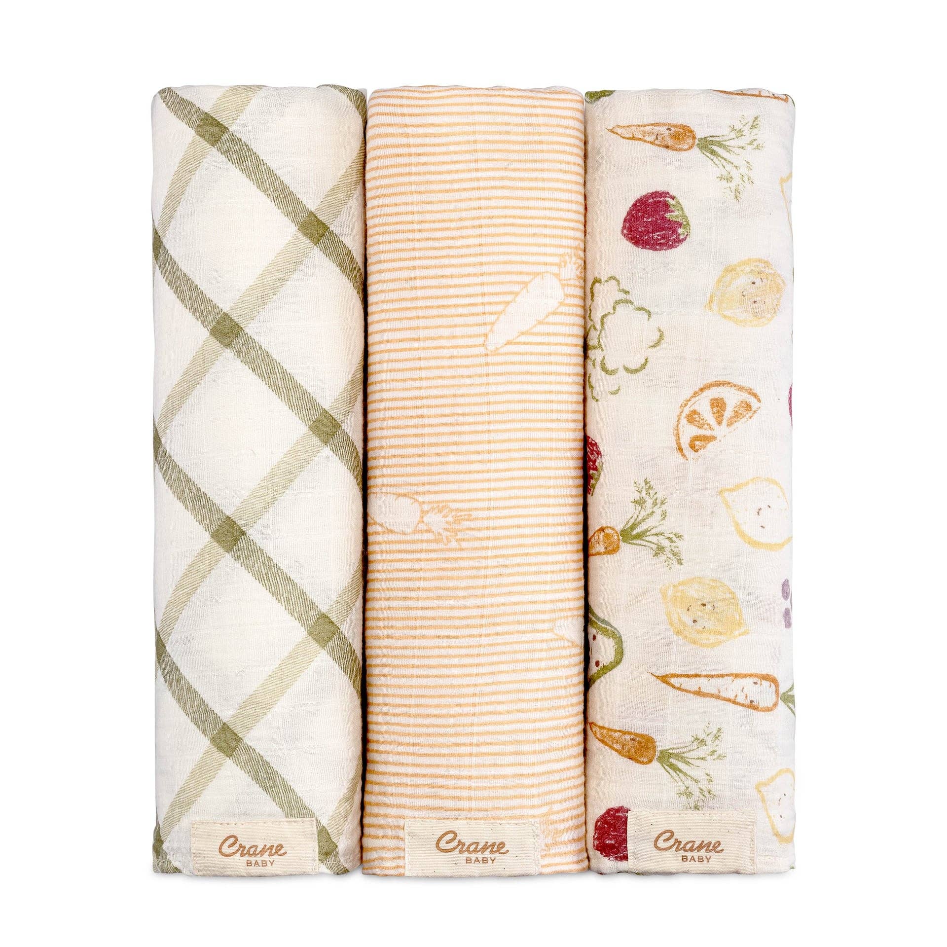 Clementine Cotton Muslin Swaddle Blanket Set of 3
