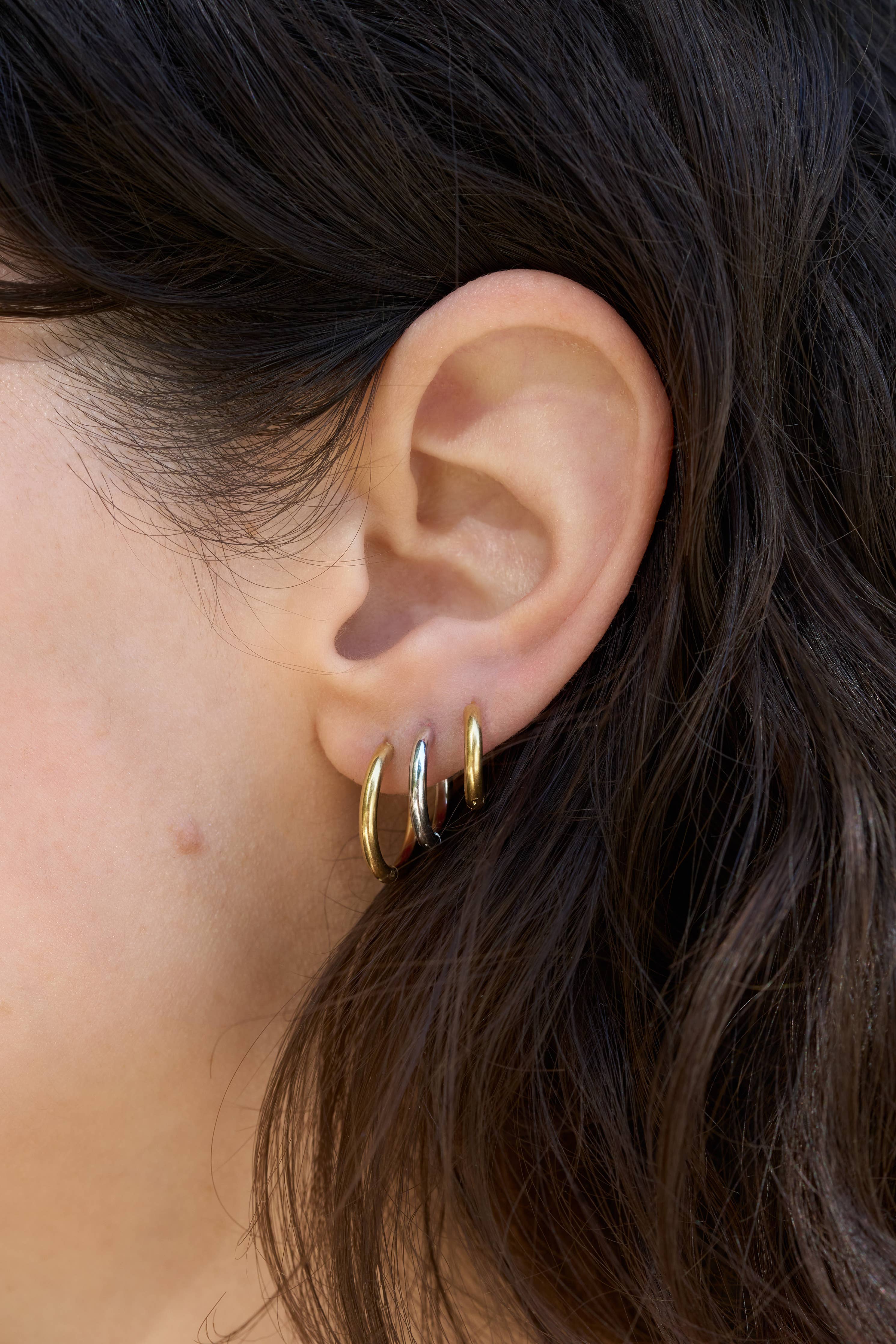 Everyday Huggie Trio Earrings – Silver