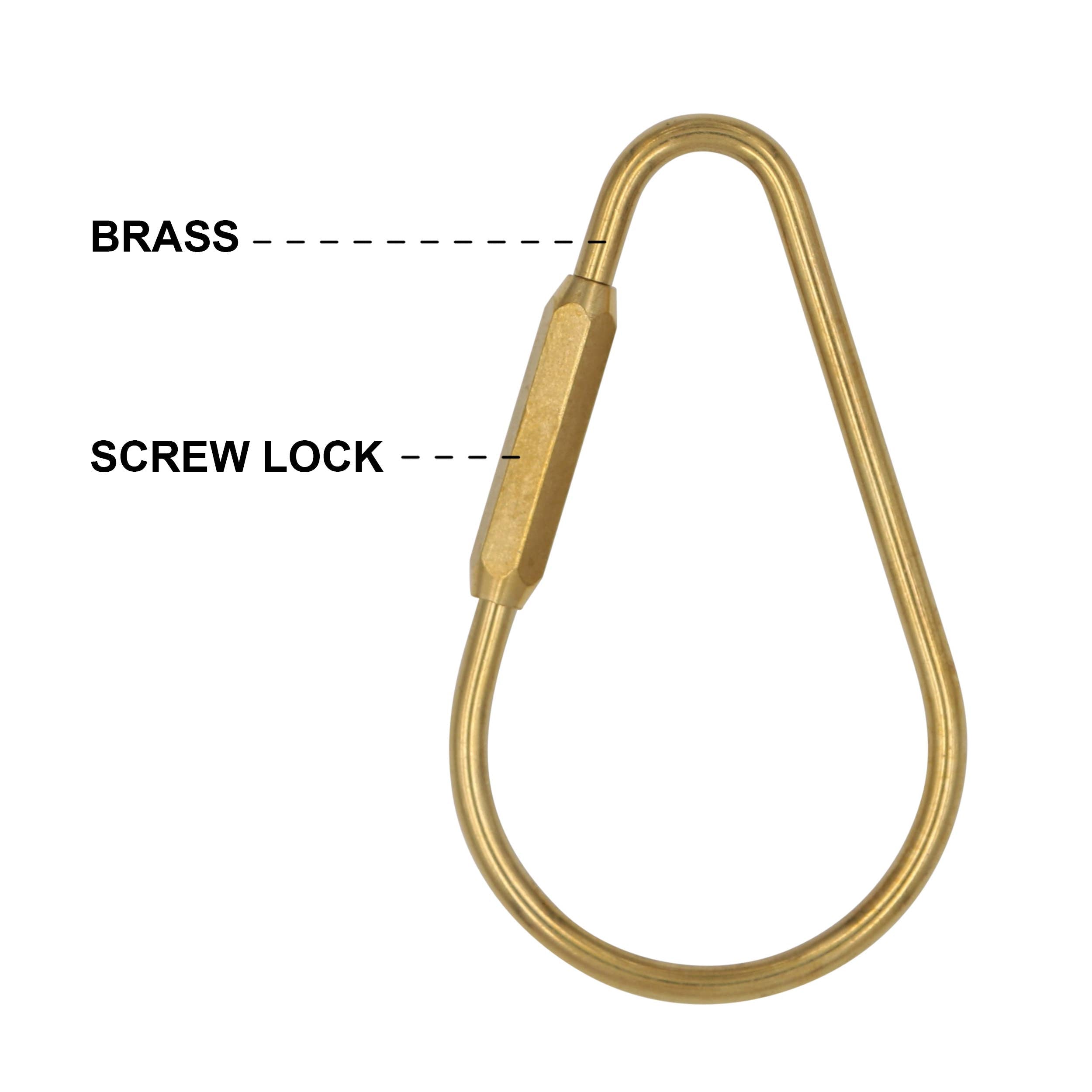 Brass D-Ring Keychain with Screw Closure