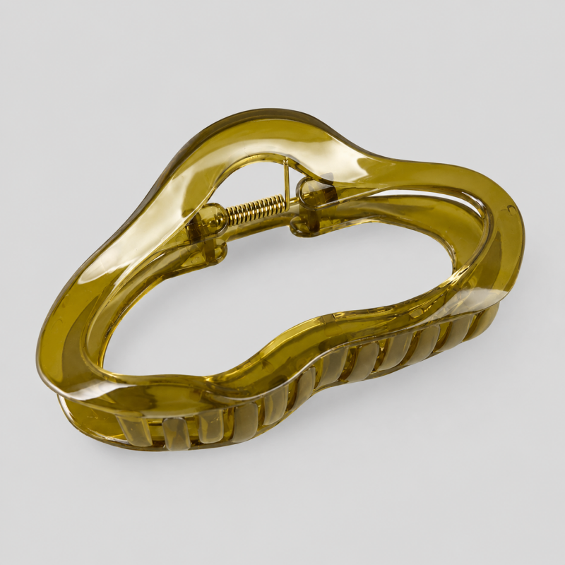 Cloud Shape Large Jelly Acrylic Hair Claw Clip – Olive