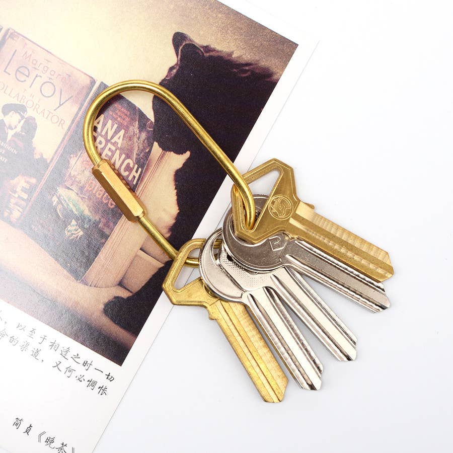 Brass D-Ring Keychain with Screw Closure