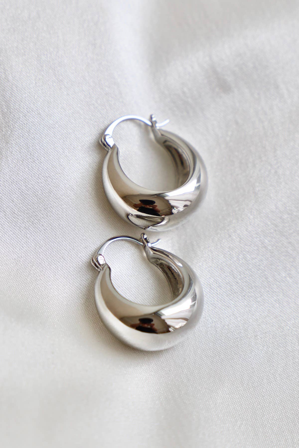 Chunky Silver Hoop Earrings