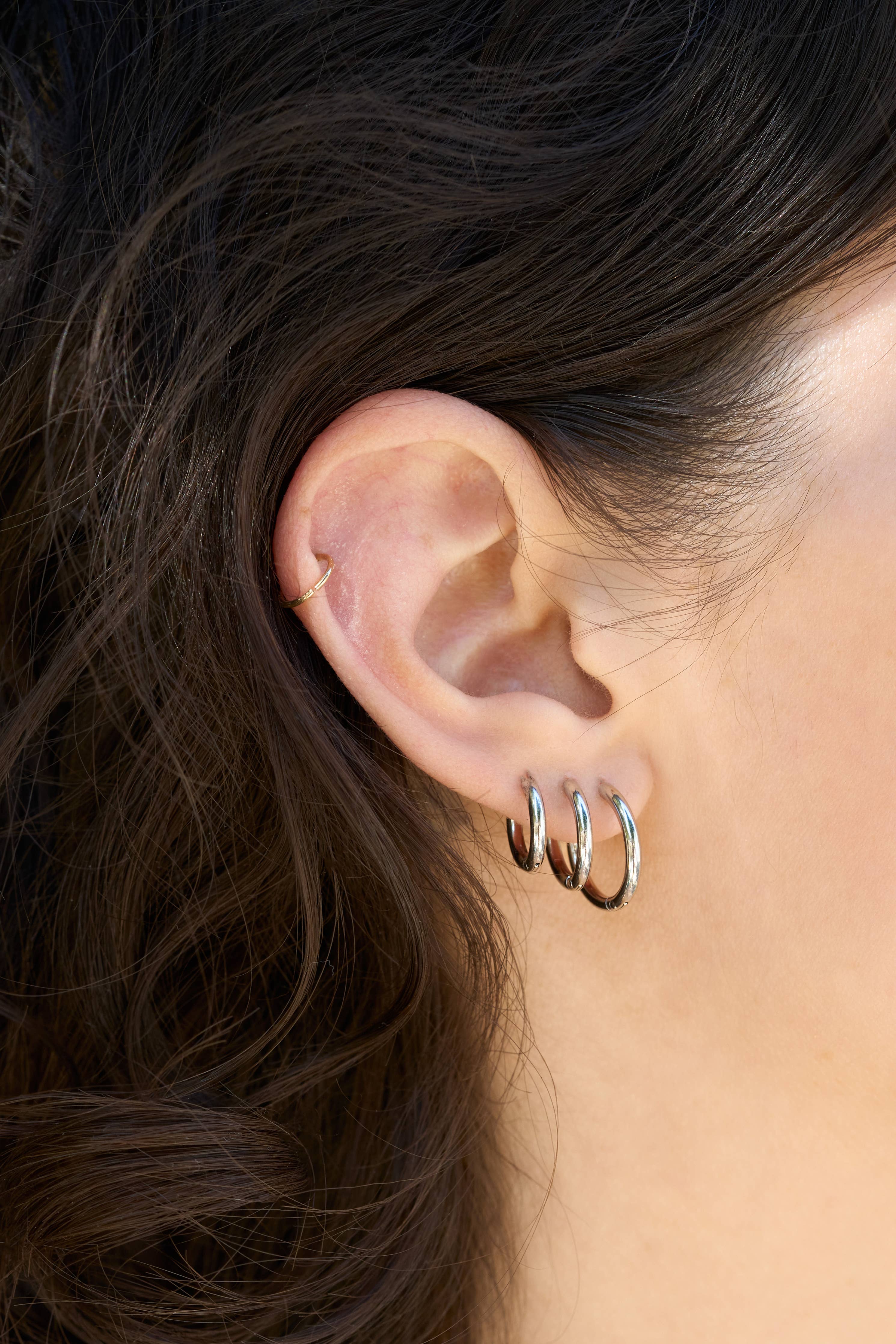 Everyday Huggie Trio Earrings – Silver