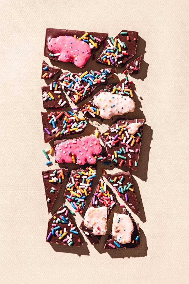 Pink Elephants Animal Cookies Dark Chocolate Bar