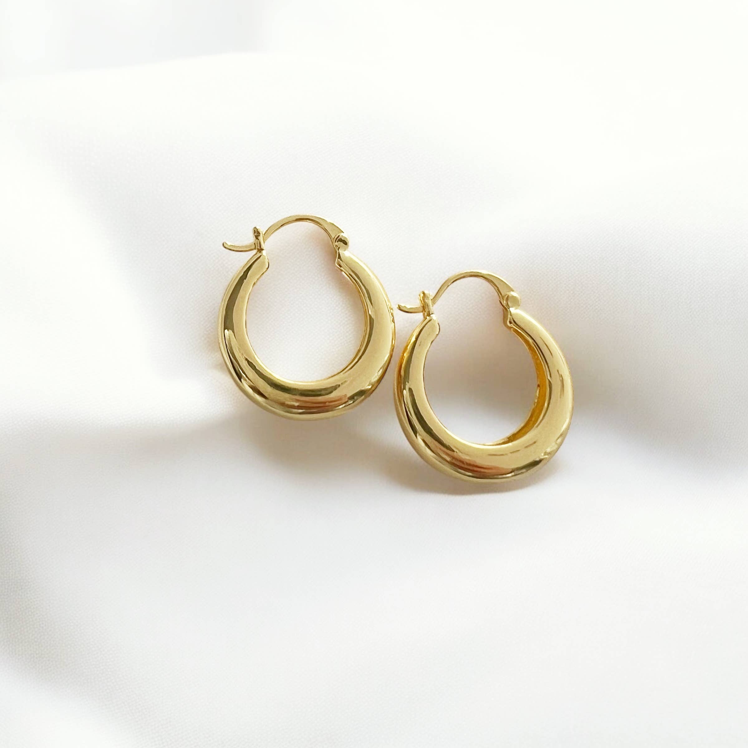 Wanderlust Hoops Earrings Gold Filled Silver: Yellow Gold