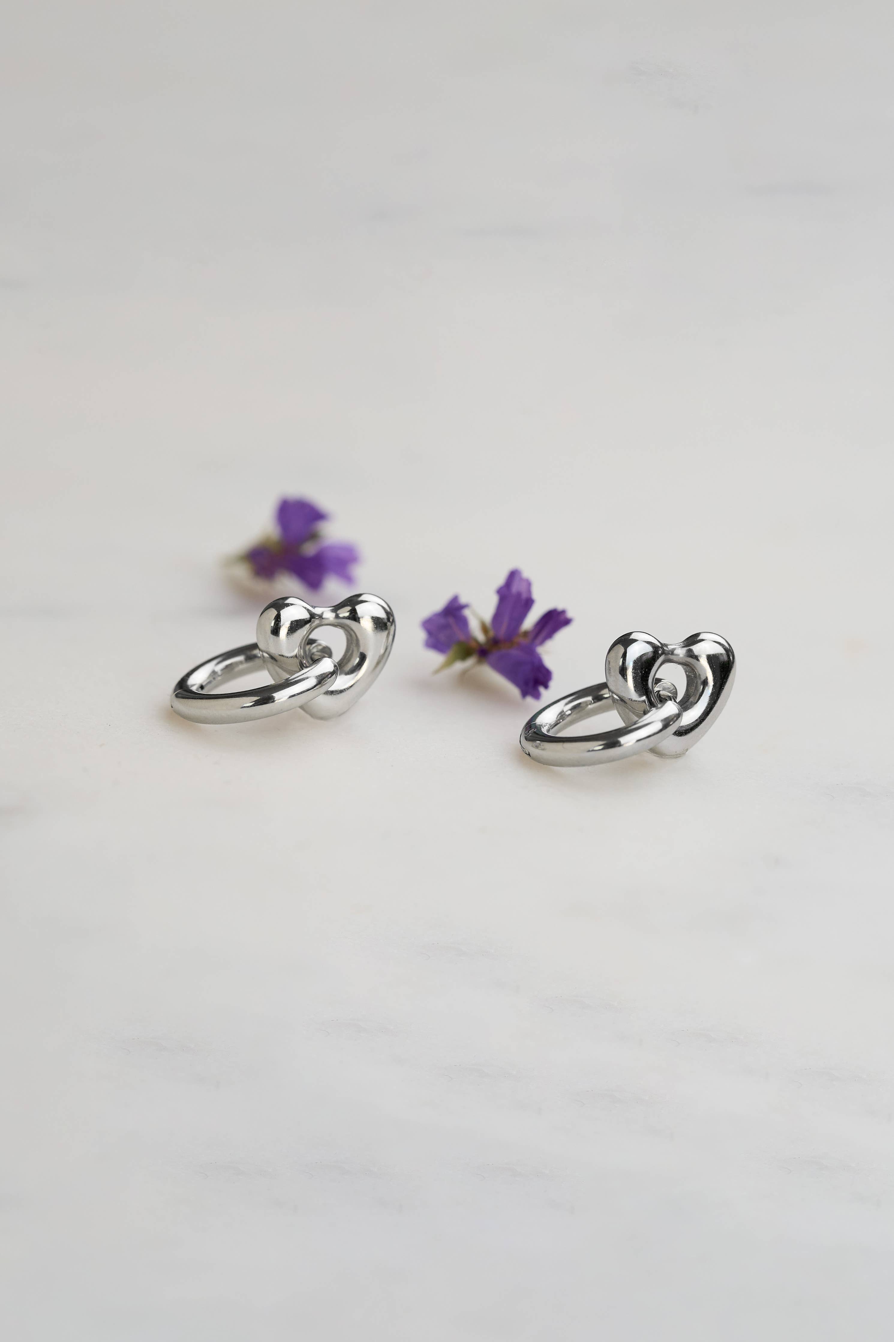 Skip a Beat Hoop Earrings in Stainless Steel