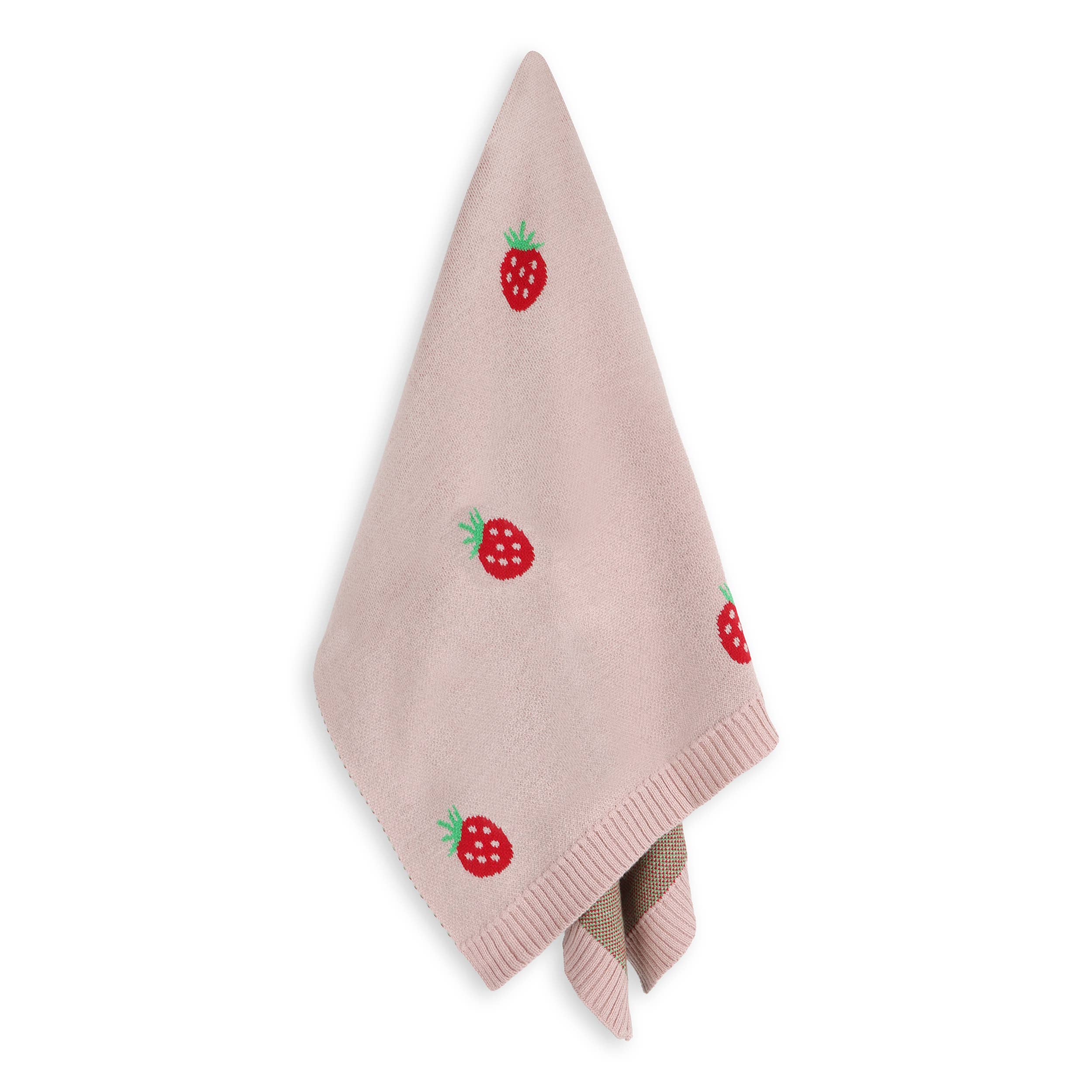 Strawberry Organic Cotton Jacquard Baby Blanket