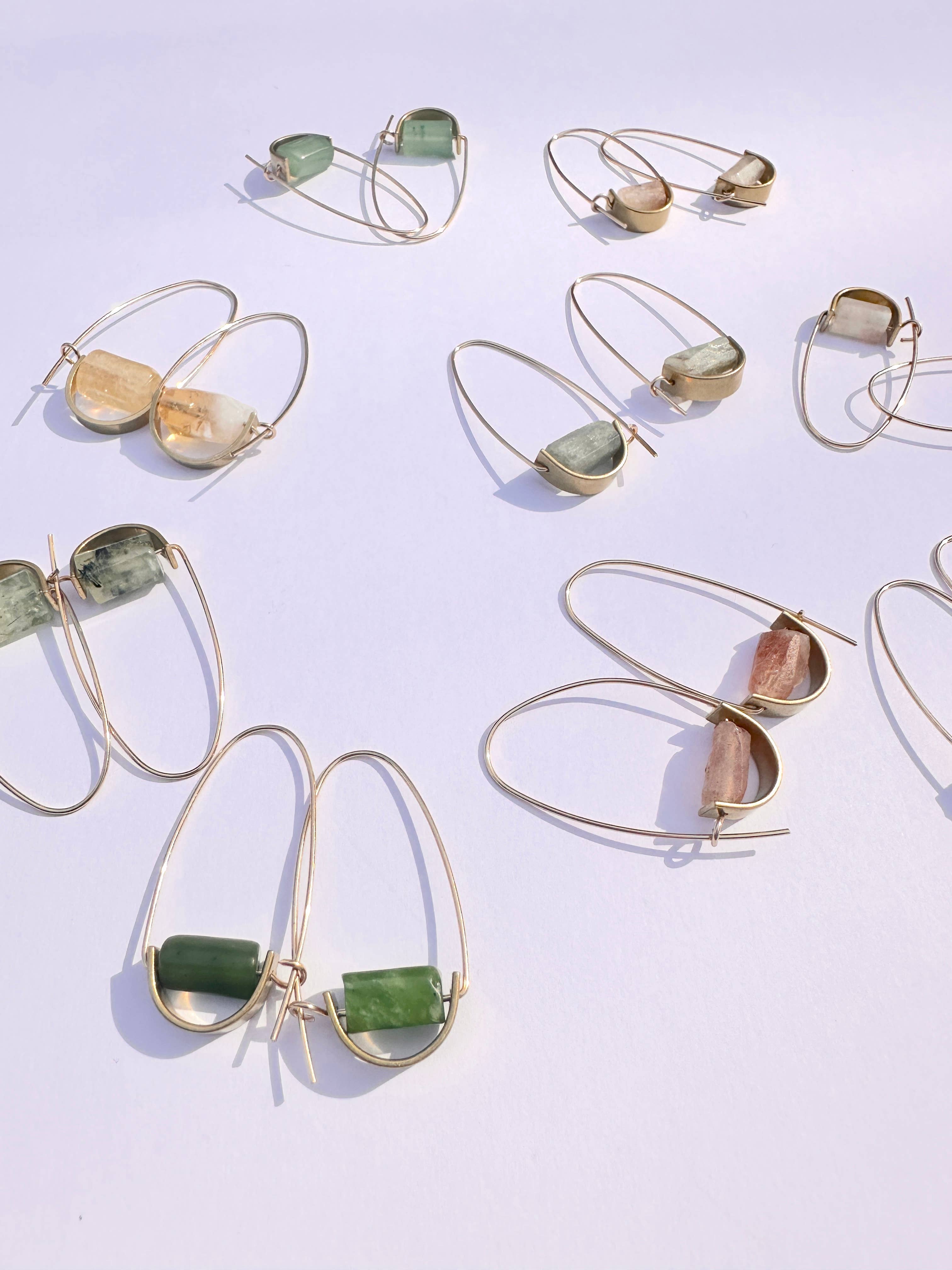 Belen Minimalist Earrings - Prehnite