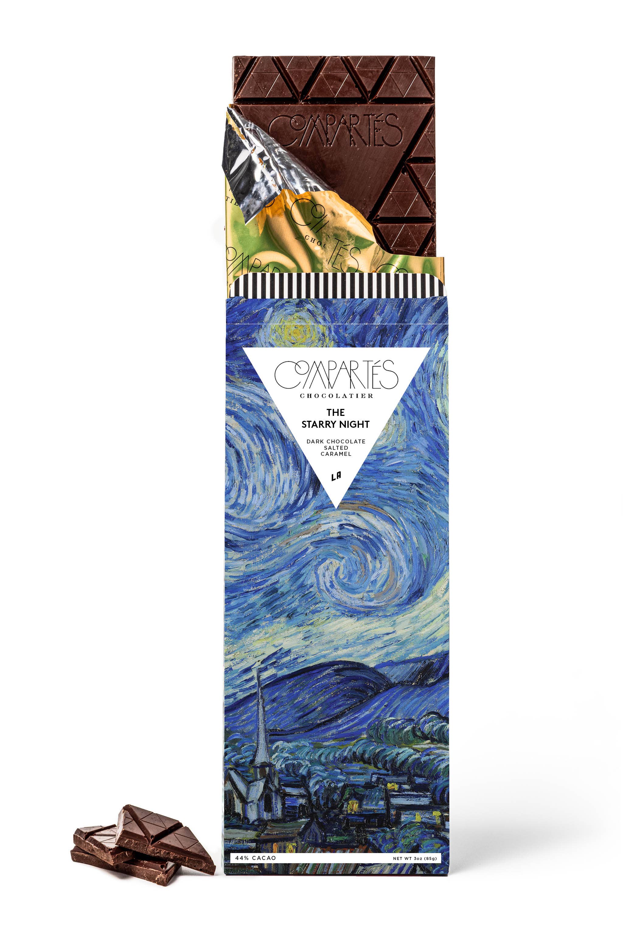 Starry Night Van Gogh Chocolate Bar - Salted Caramel Dark