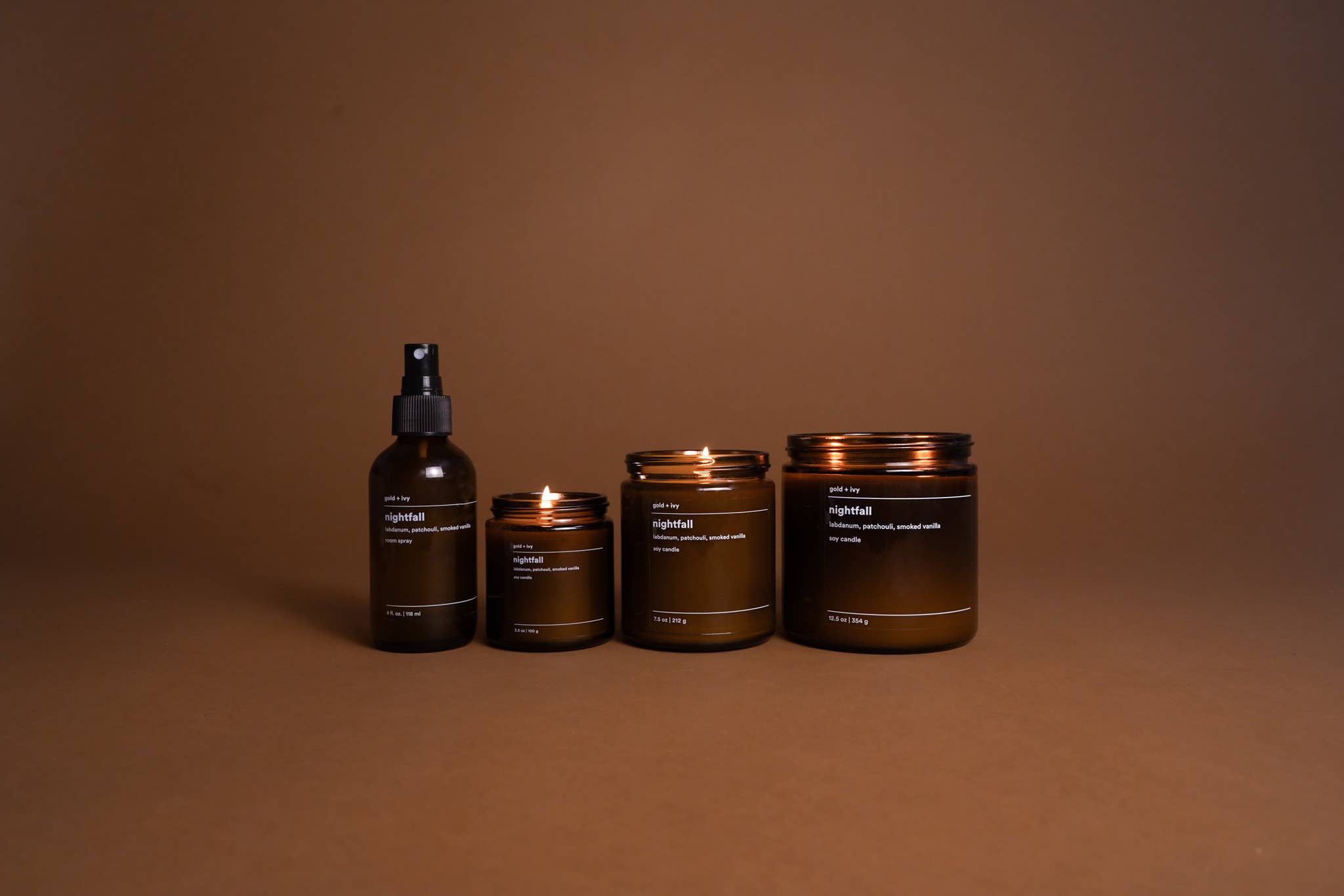 Nightfall Soy Candle – Labdanum, Patchouli & Smoked Vanilla