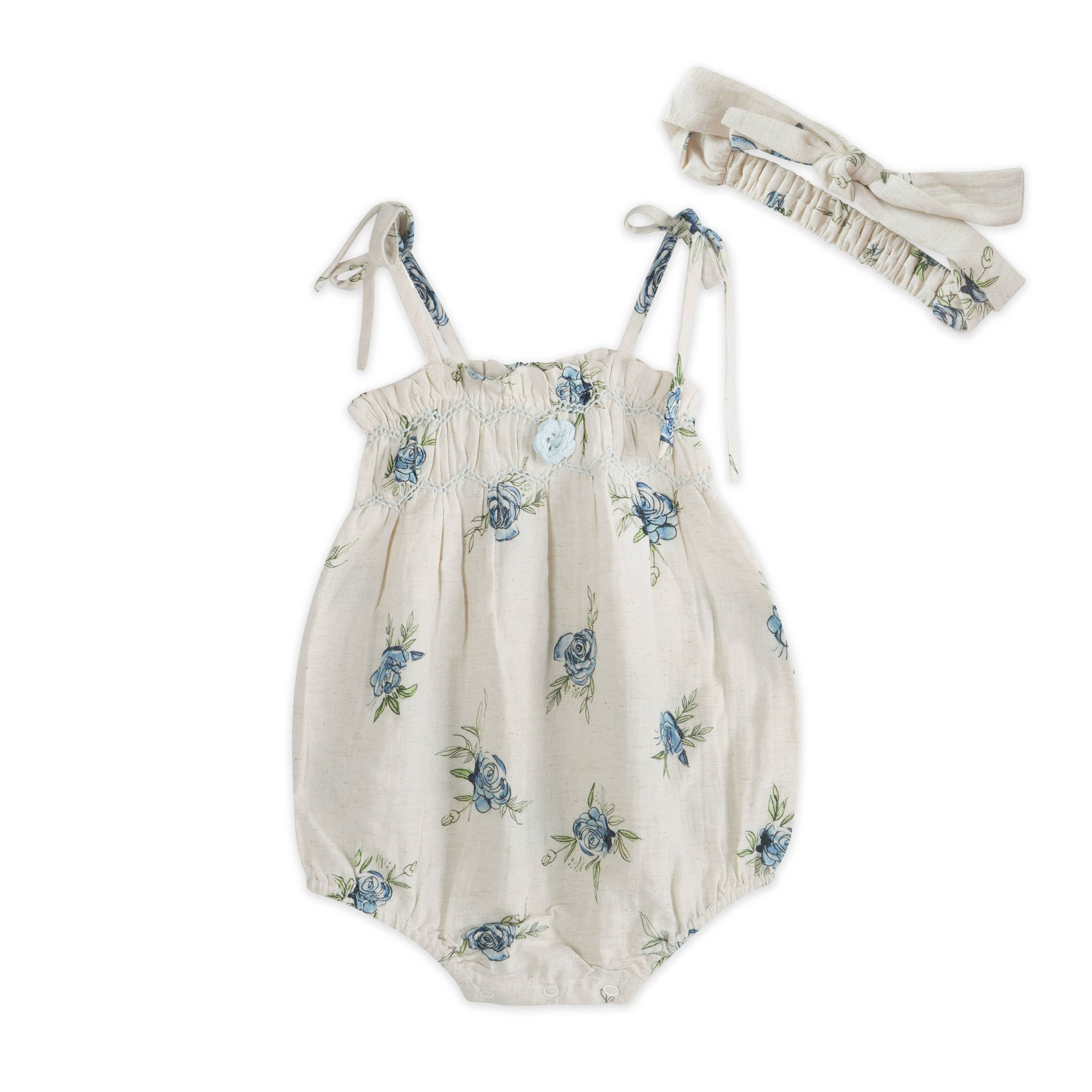 Anais Floral Baby Romper + Headband