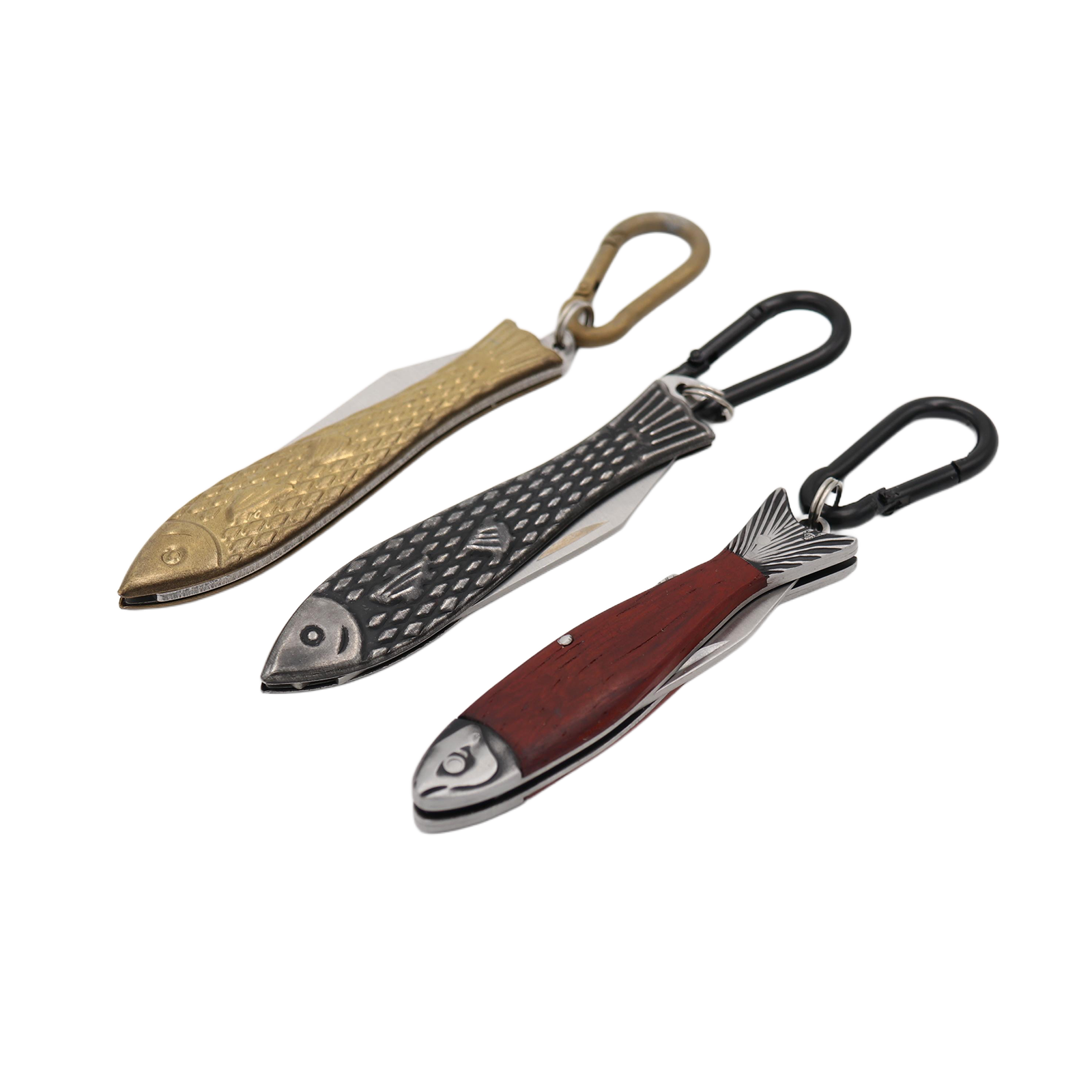 Pocket Fish Knife Keychain - Gold
