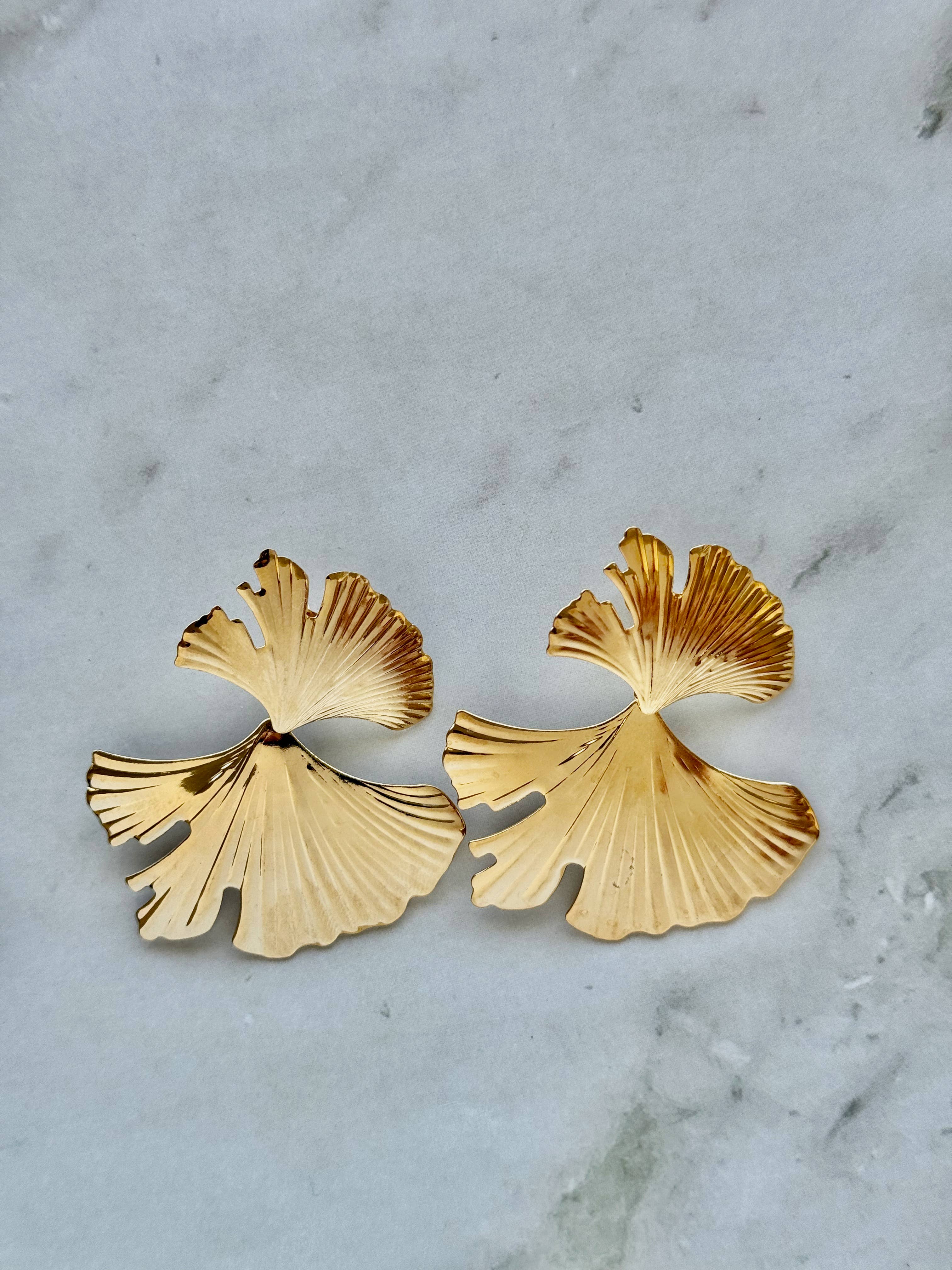 Isla Gold Filled Double Ginkgo Leaf Earrings