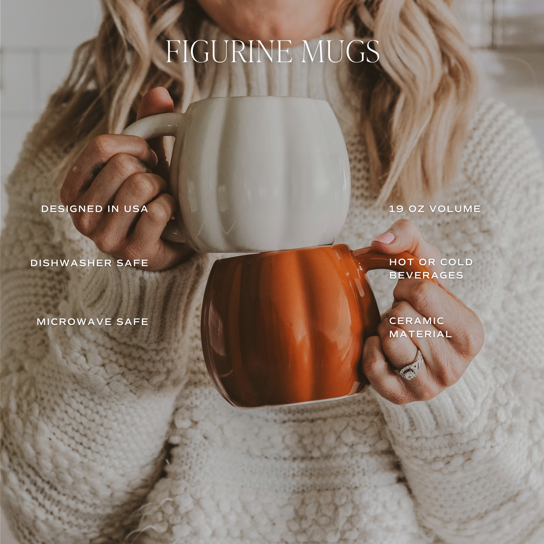 Cream Ceramic Pumpkin Coffee Mug