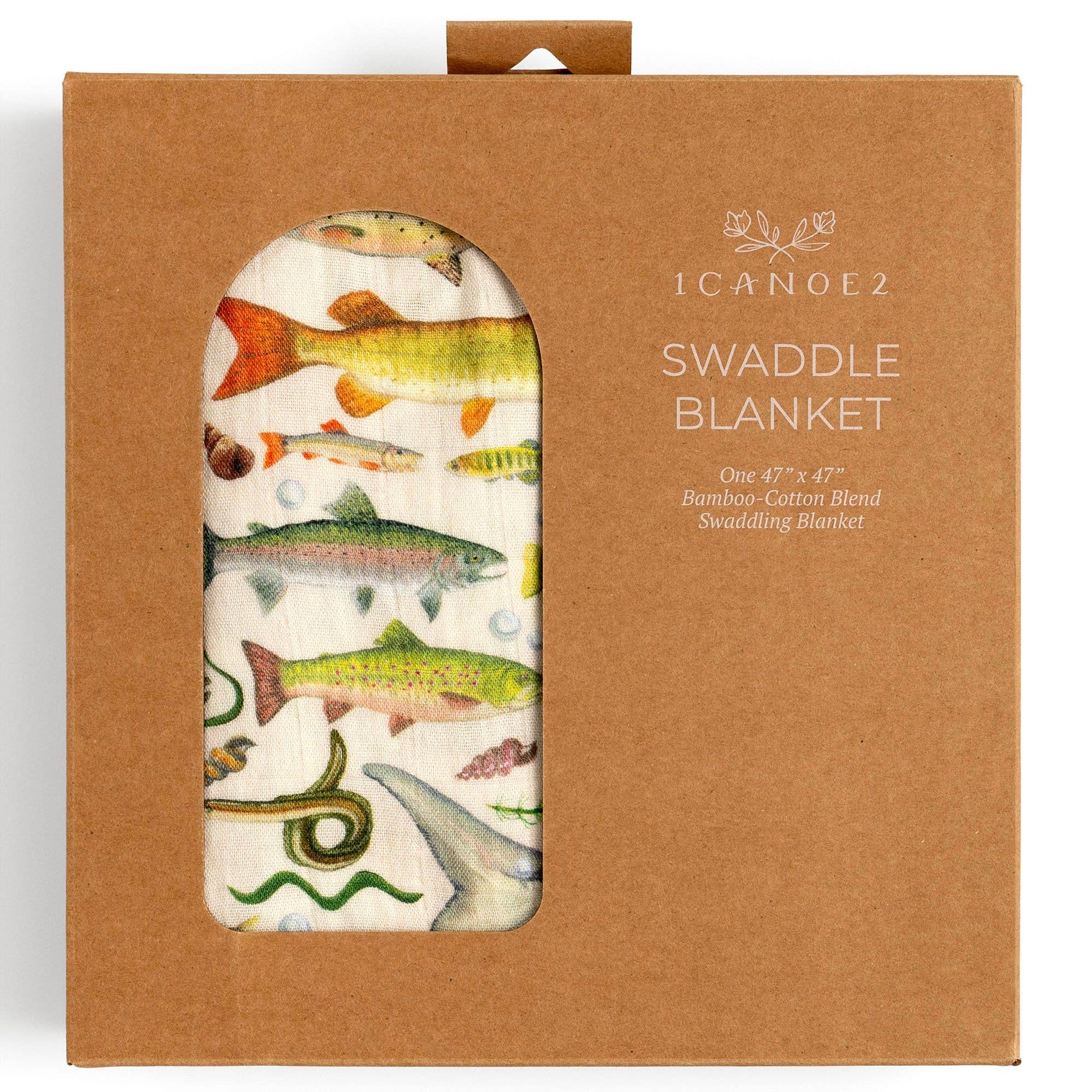 Freshwater Fish Muslin Baby Swaddle Blanket