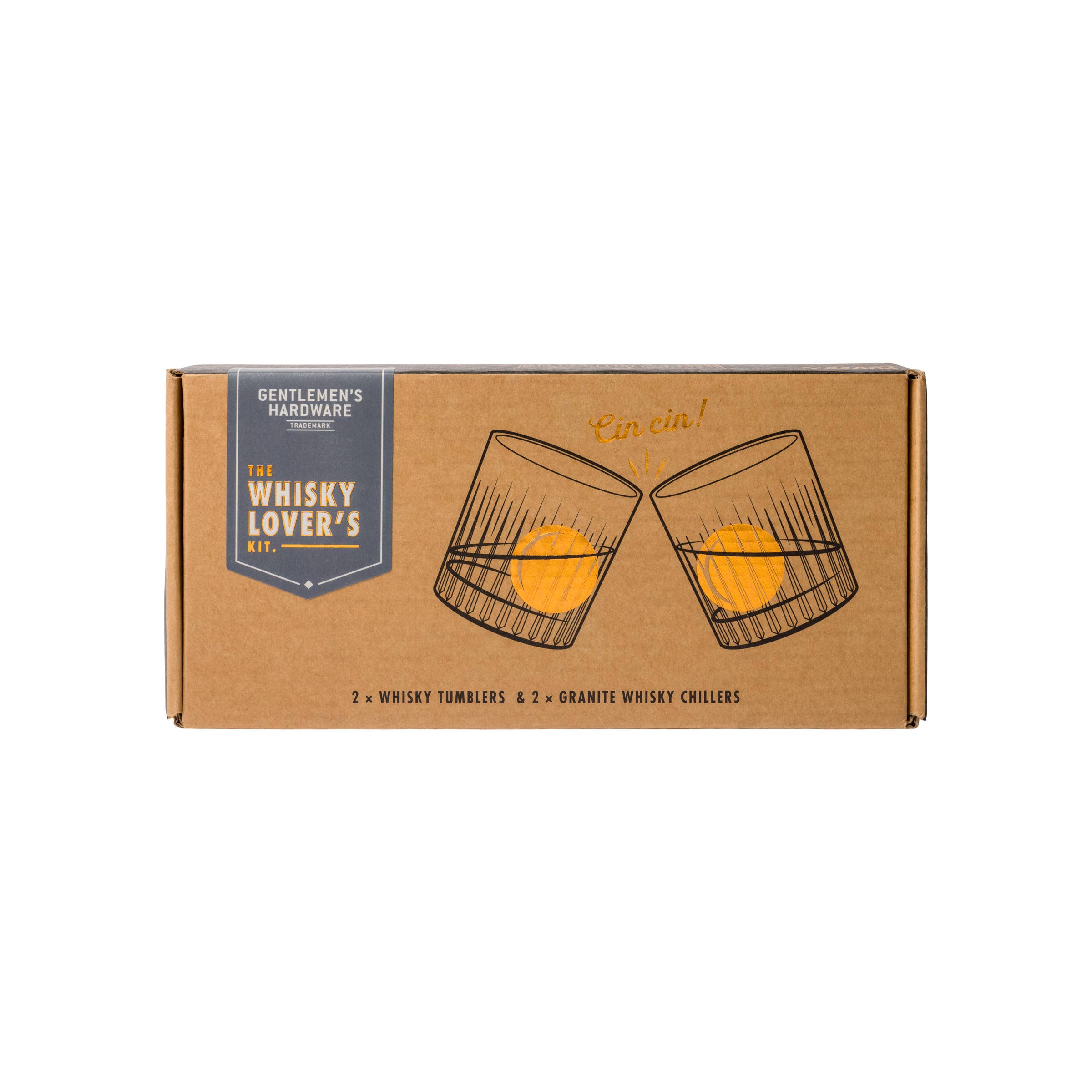 Whisky Lover's Kit – Tumblers and Granite Chiller Stones Set