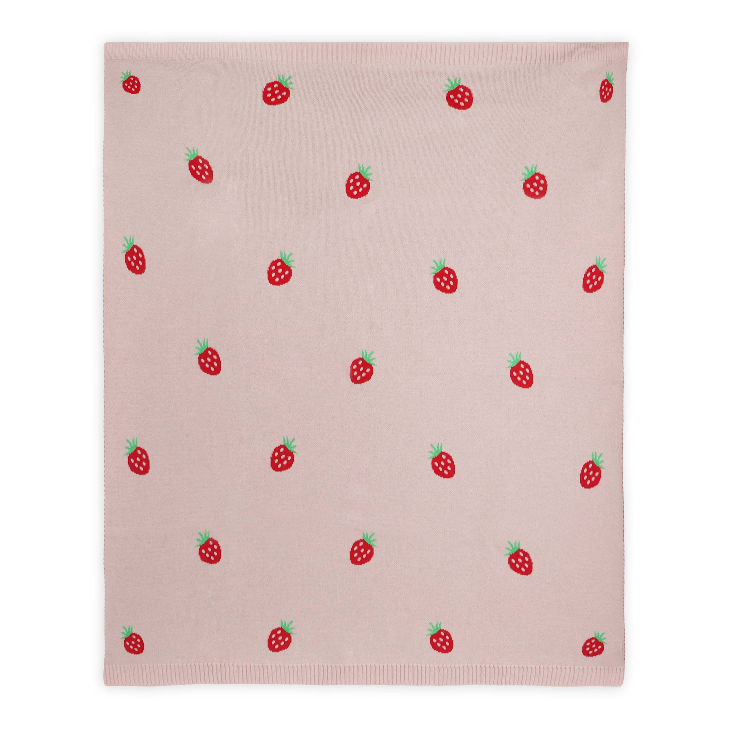 Strawberry Organic Cotton Jacquard Baby Blanket