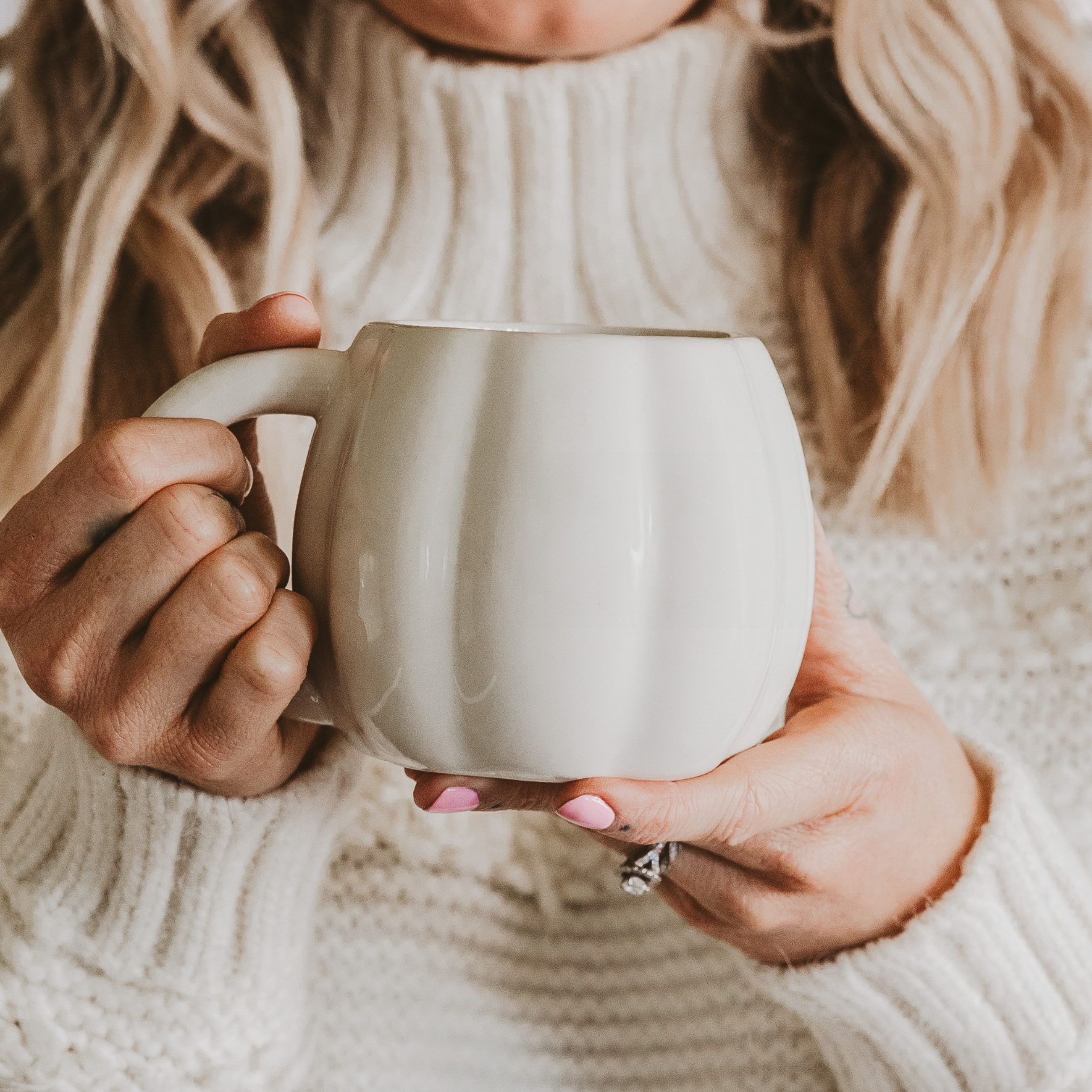 Cream Ceramic Pumpkin Coffee Mug