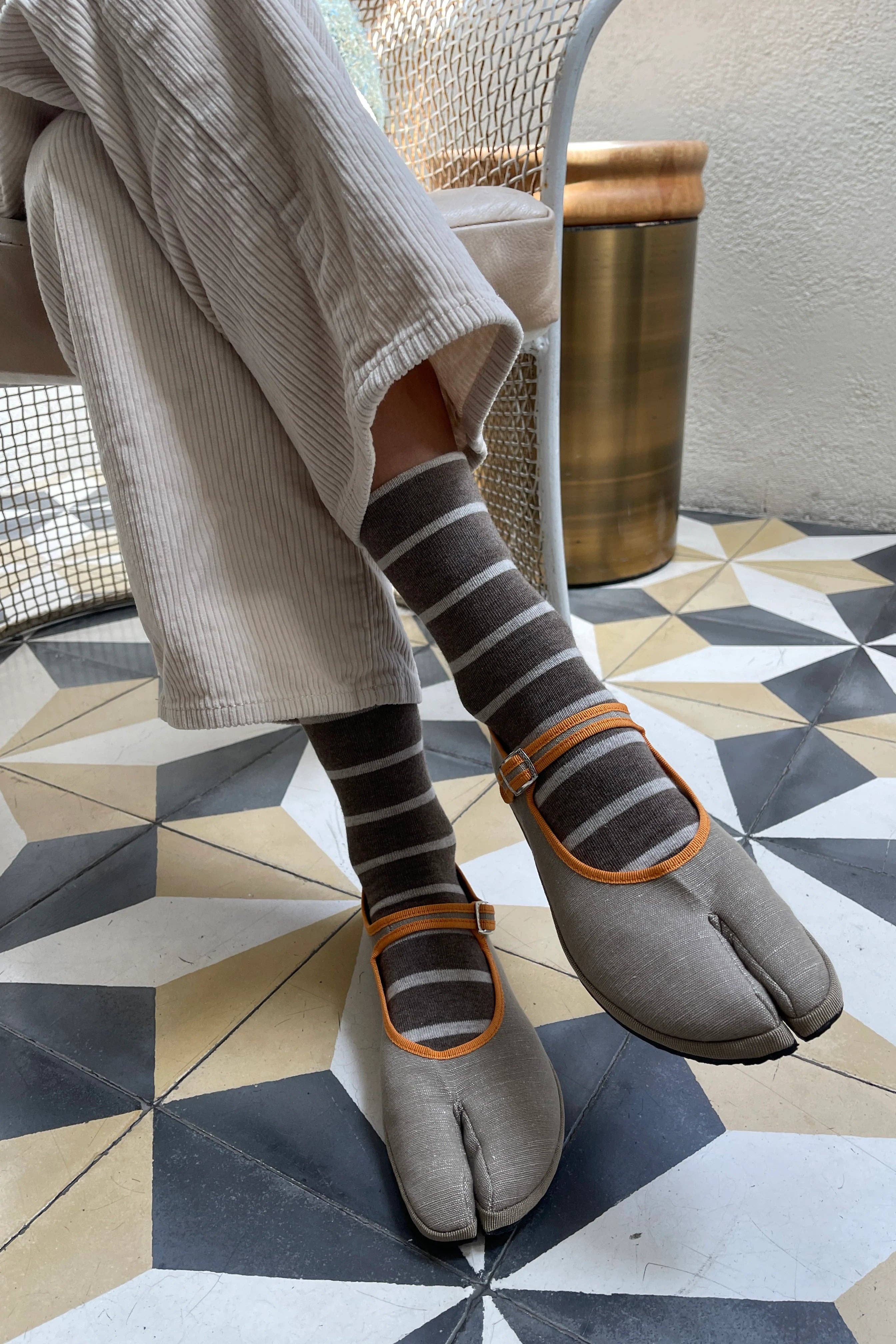 Wally Striped Crew Socks