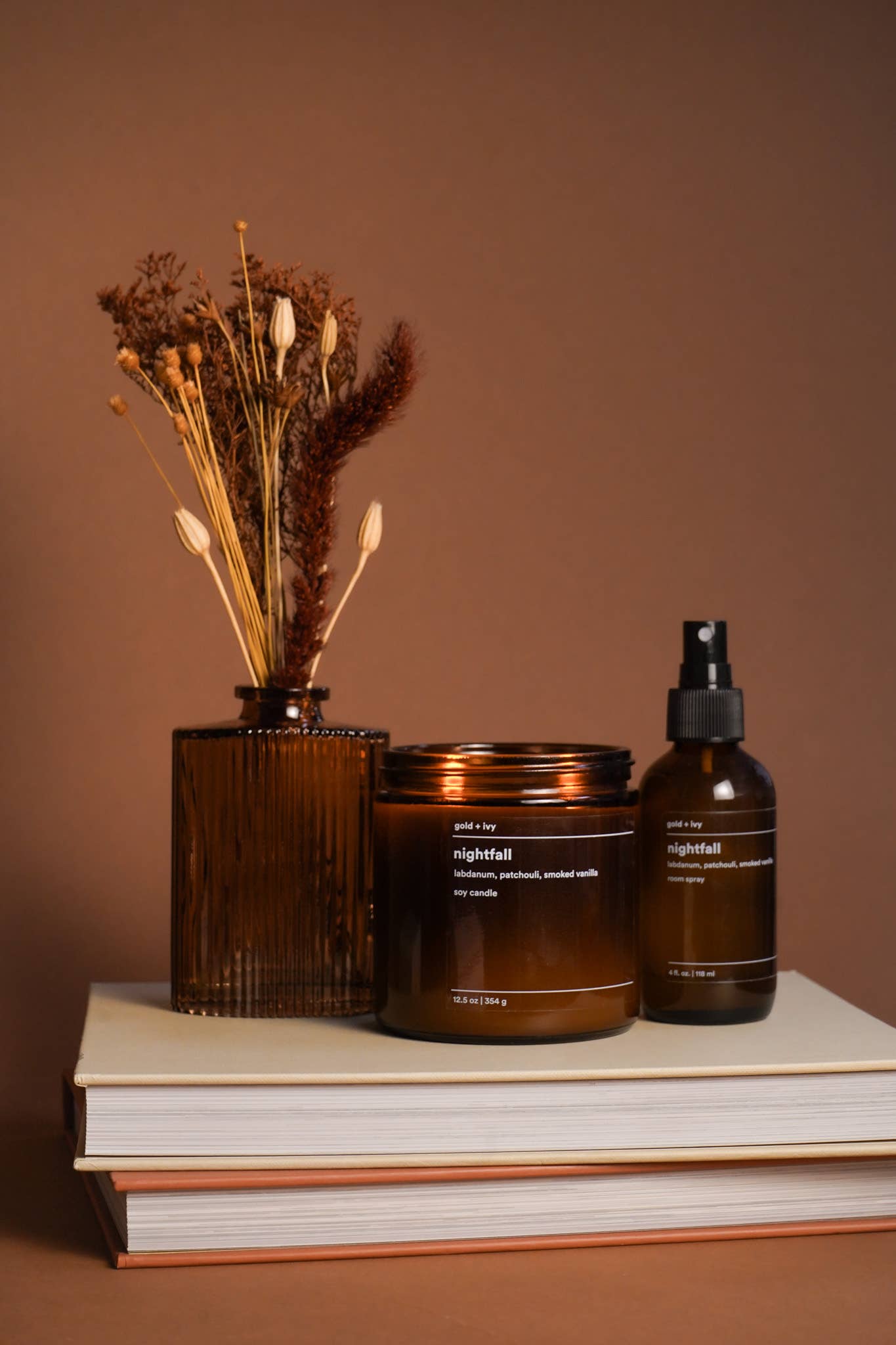 Nightfall Soy Candle – Labdanum, Patchouli & Smoked Vanilla