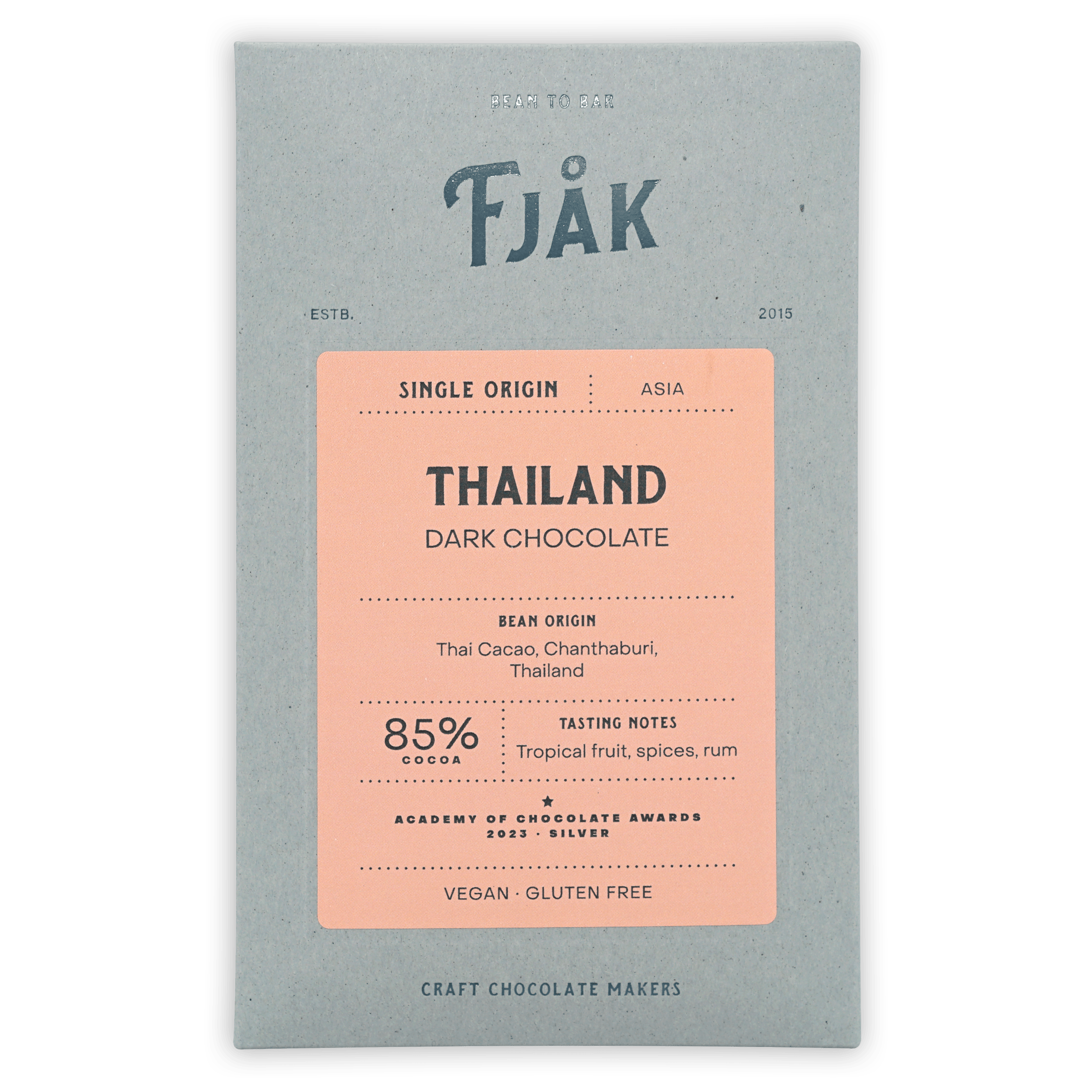 Fjak Dark Chocolate Bar Thailand 85% (Organic)