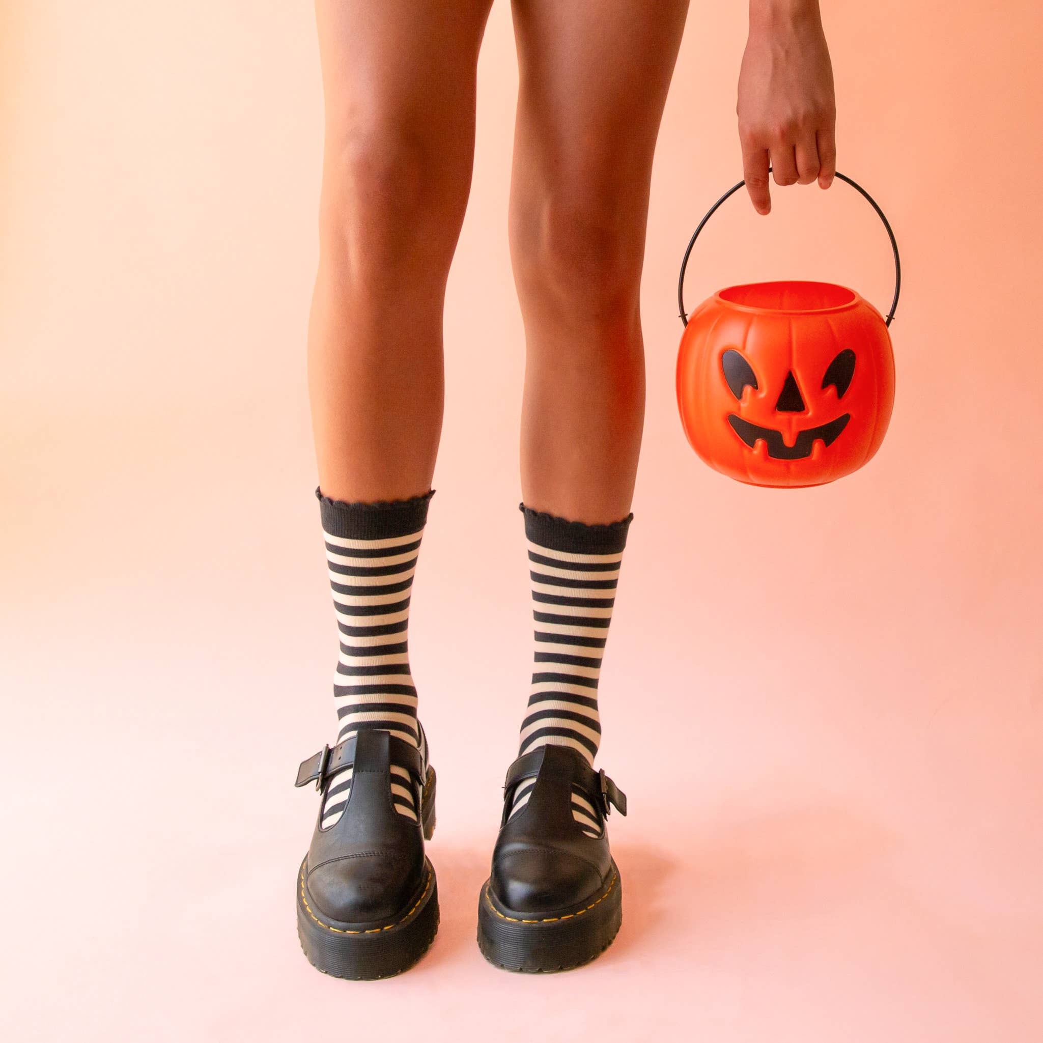 Halloween Striped Crew Socks