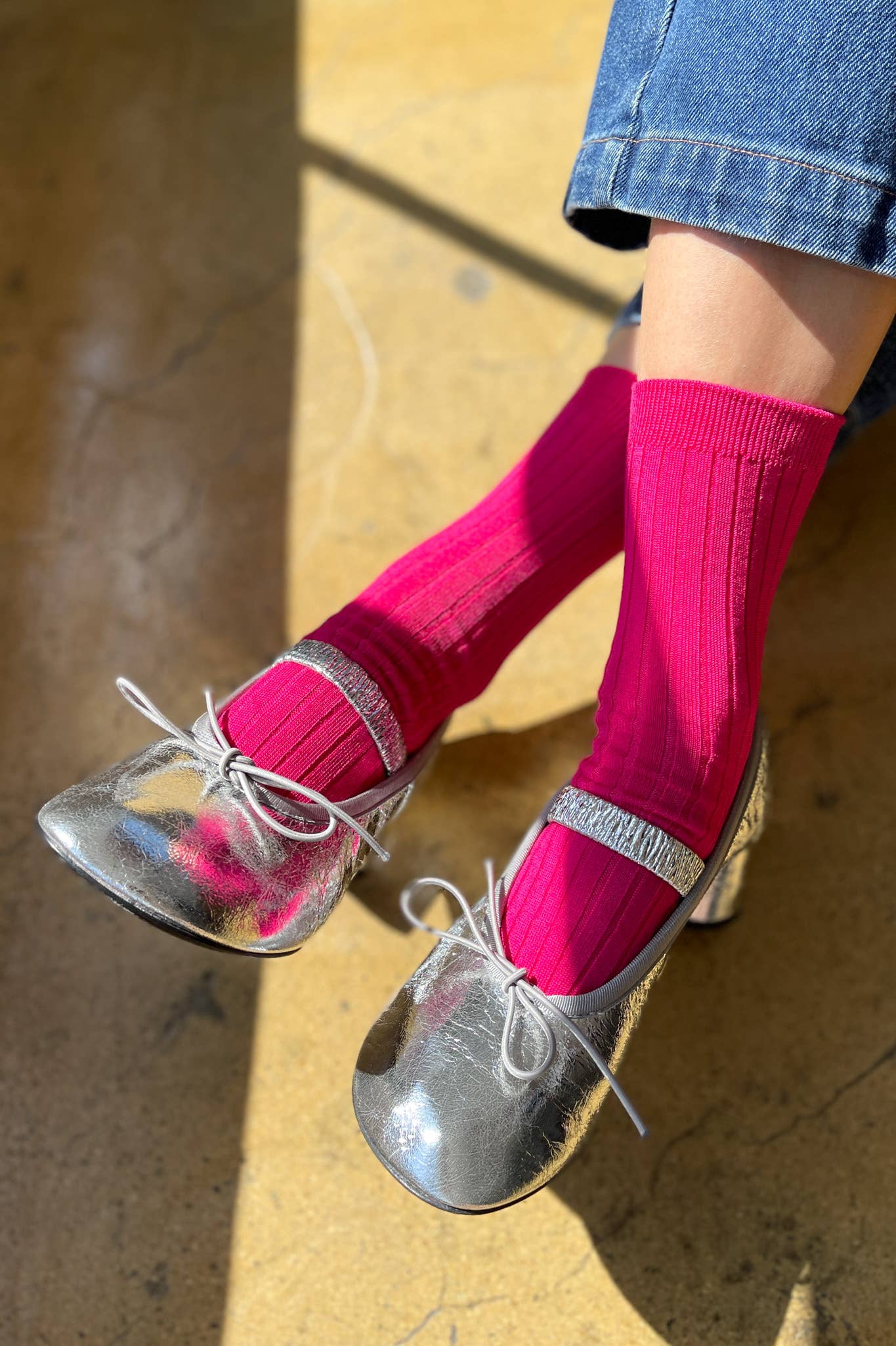 Desert Rose Mercerized Cotton Ribbed Socks