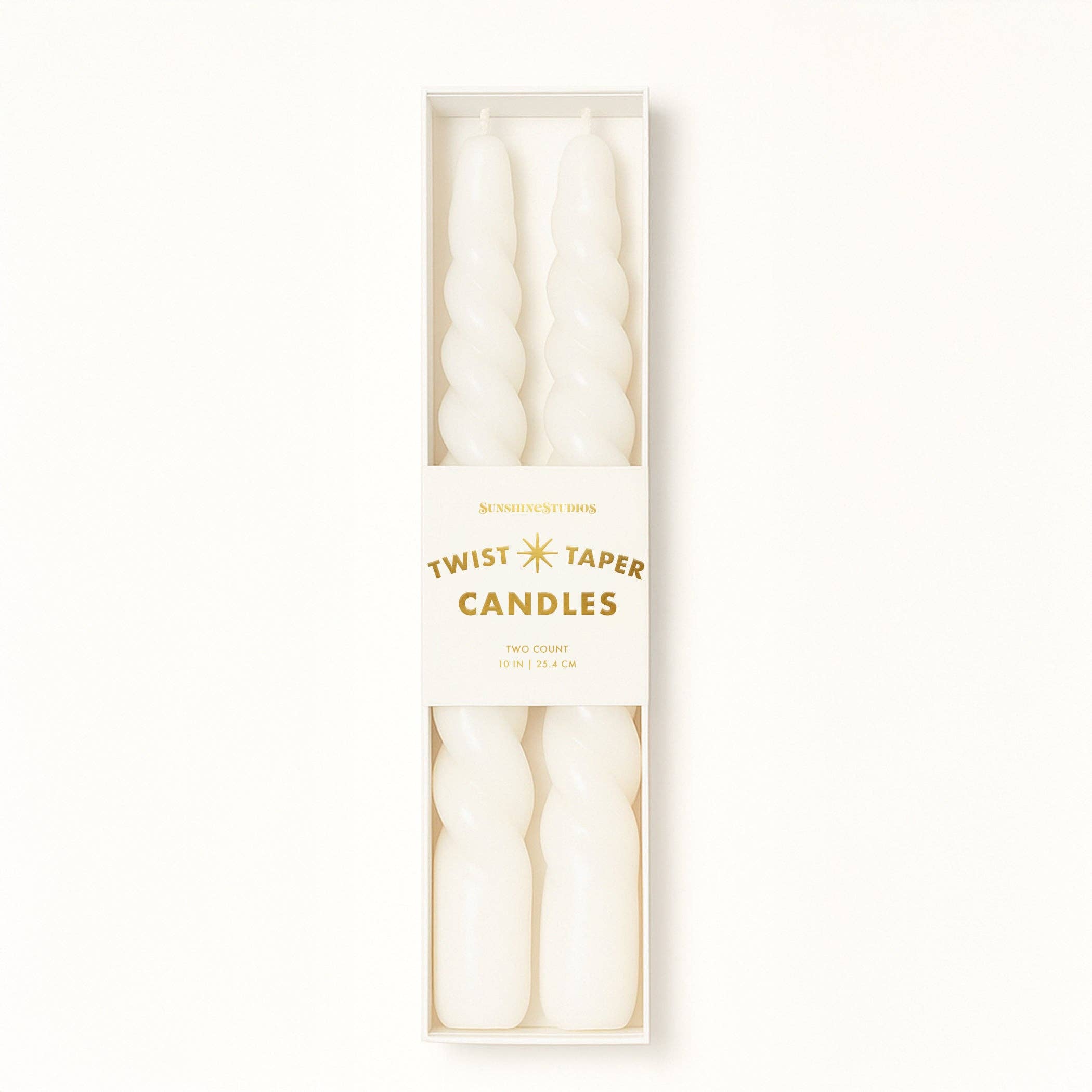 Twist Taper Candles | Ivory