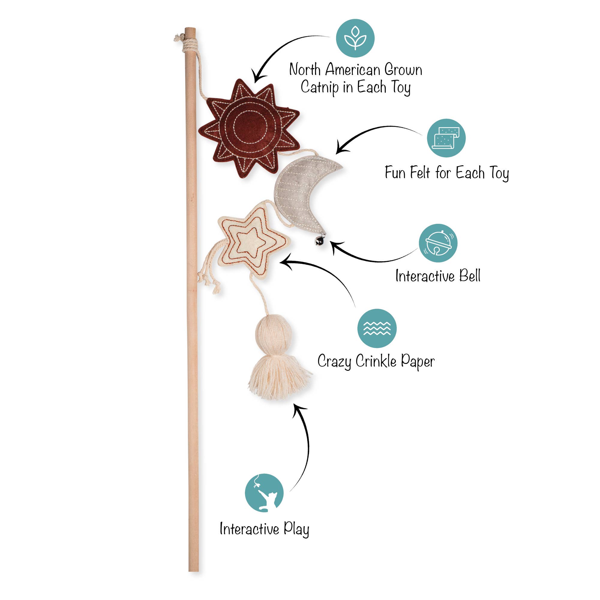 Happy Skies Multi-Sensory Teaser Cat Toy