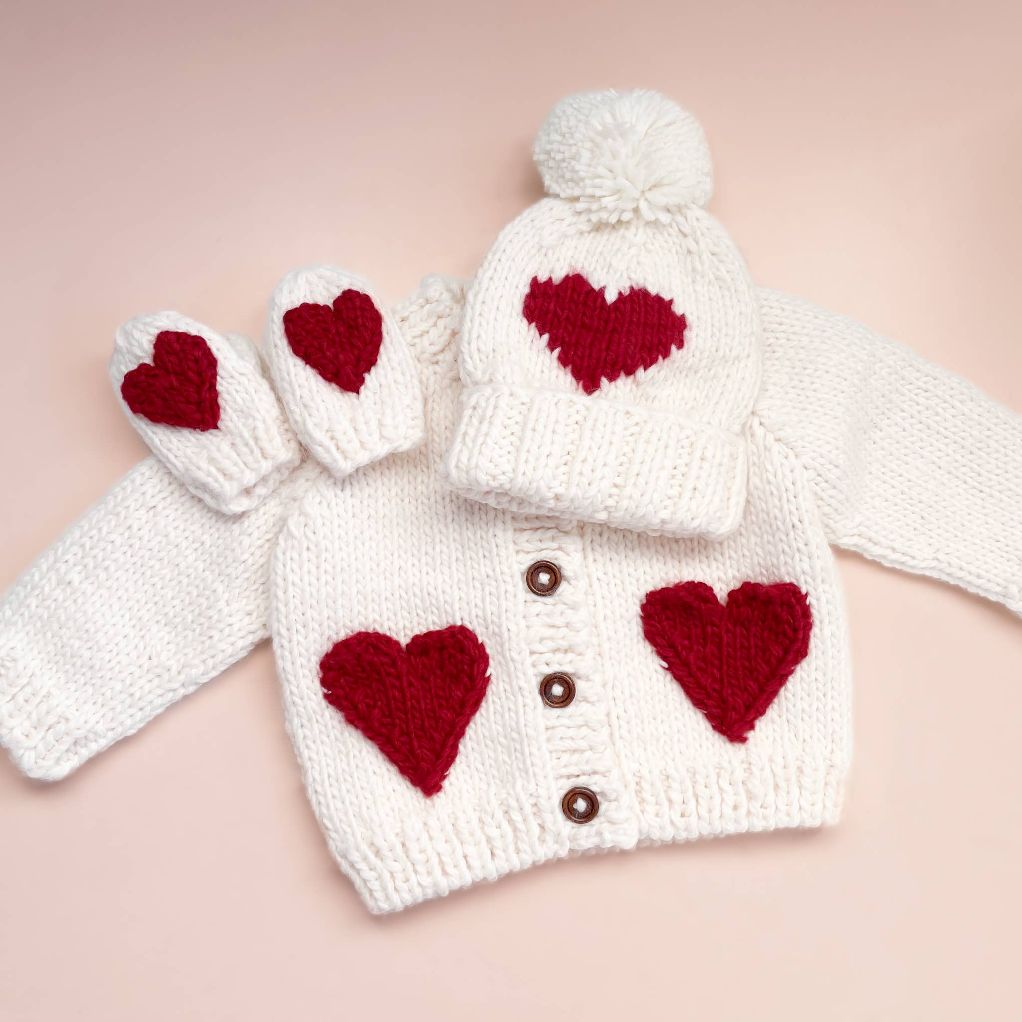 Heart Cardigan | Red & Cream Baby & Toddler Sweater