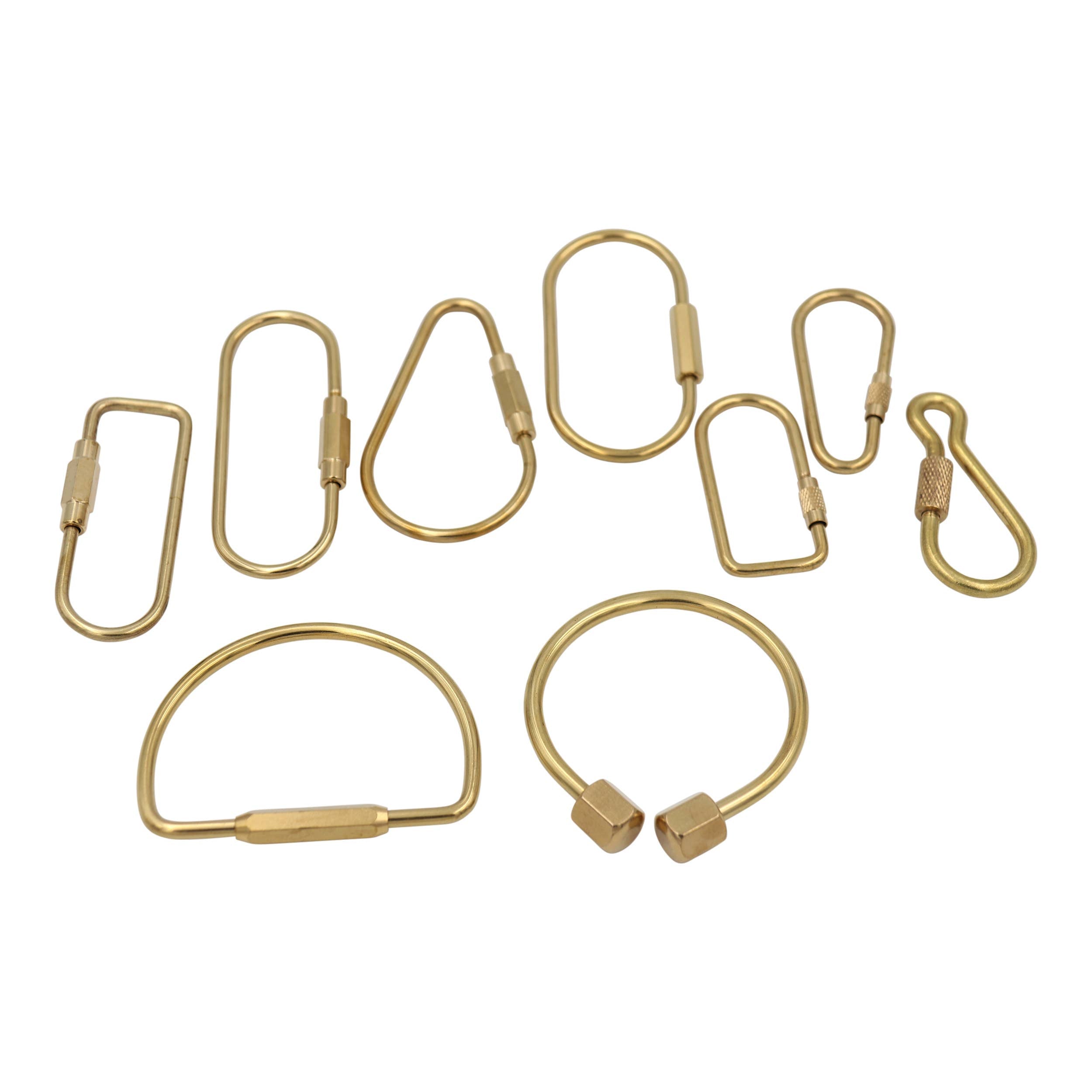 Brass D-Ring Keychain with Screw Closure