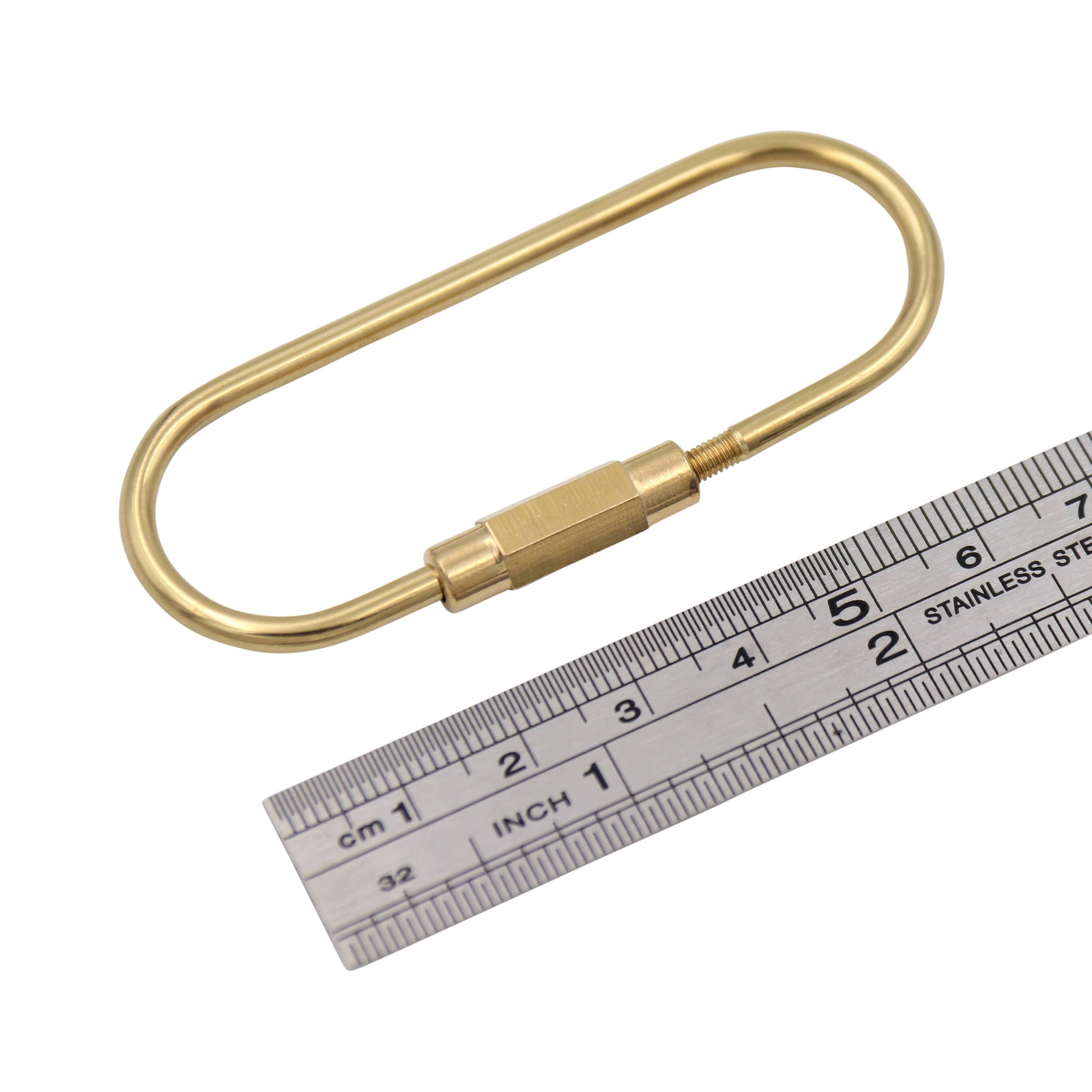 Brass D-Ring Keychain with Screw Closure