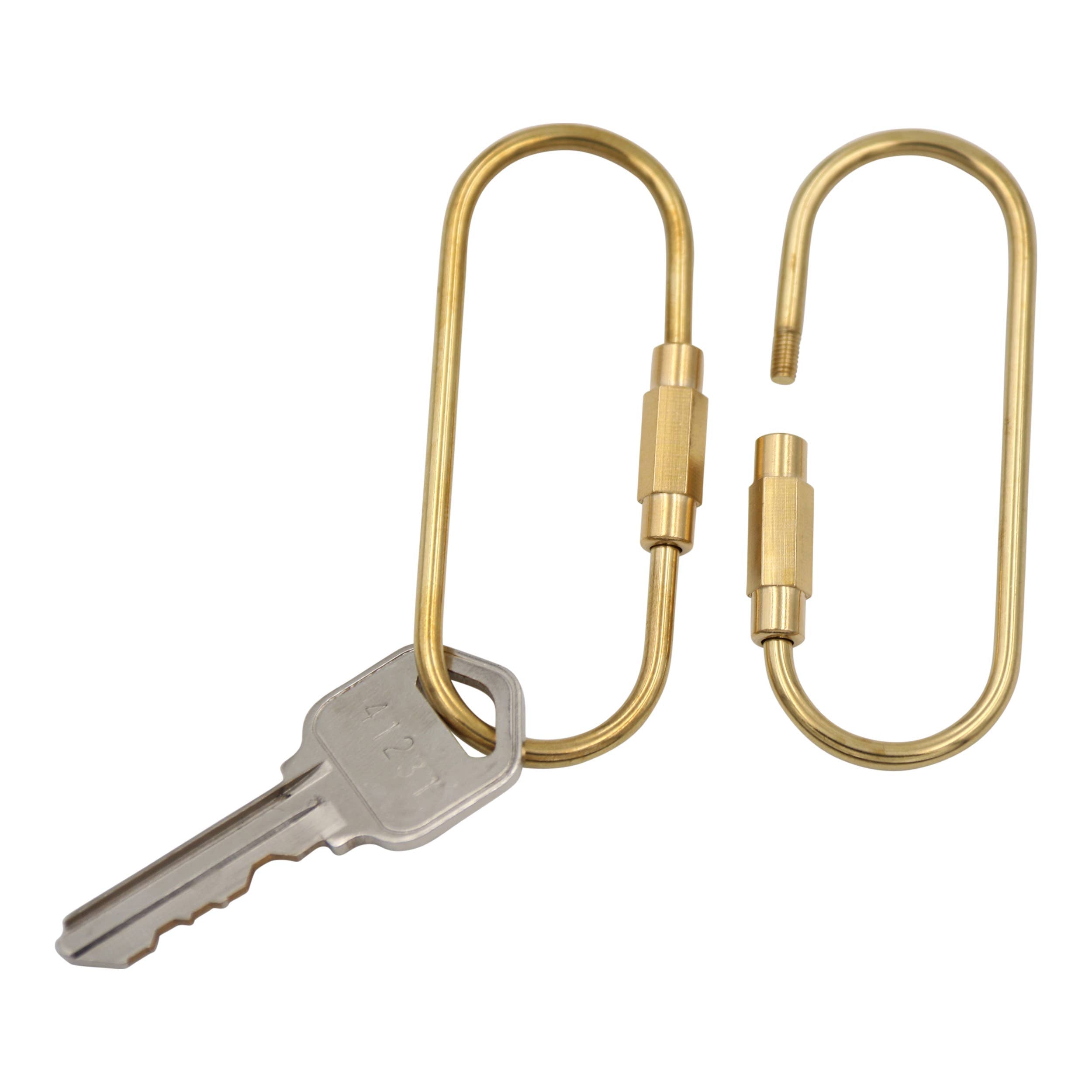 Brass D-Ring Keychain with Screw Closure