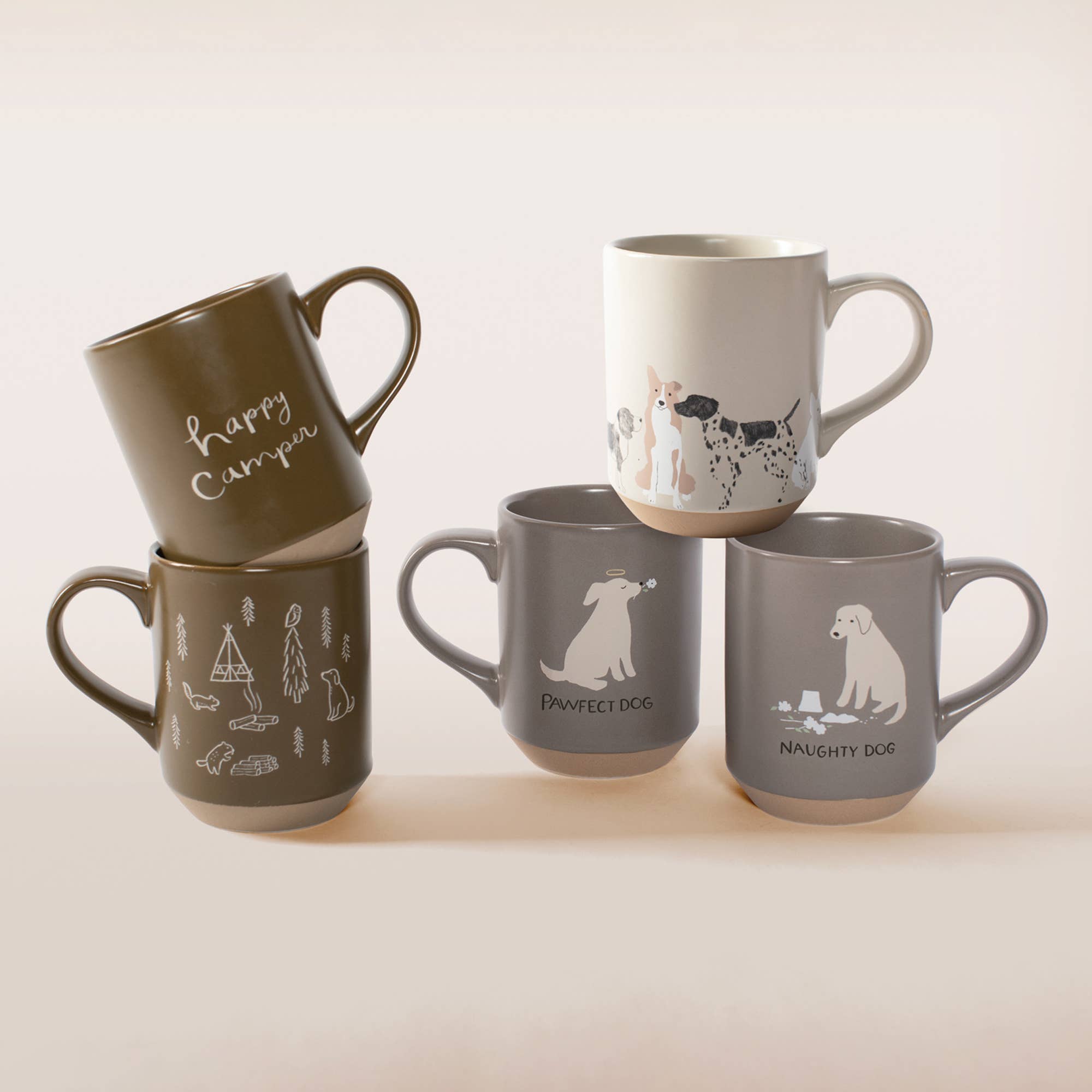 Pencil Dogs Stoneware Mug