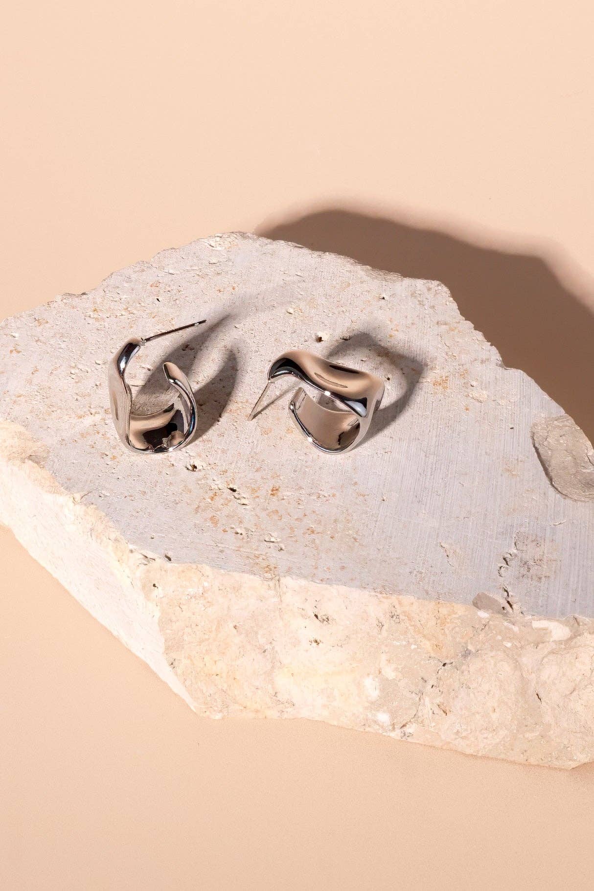 Chloe Hoops in Silver