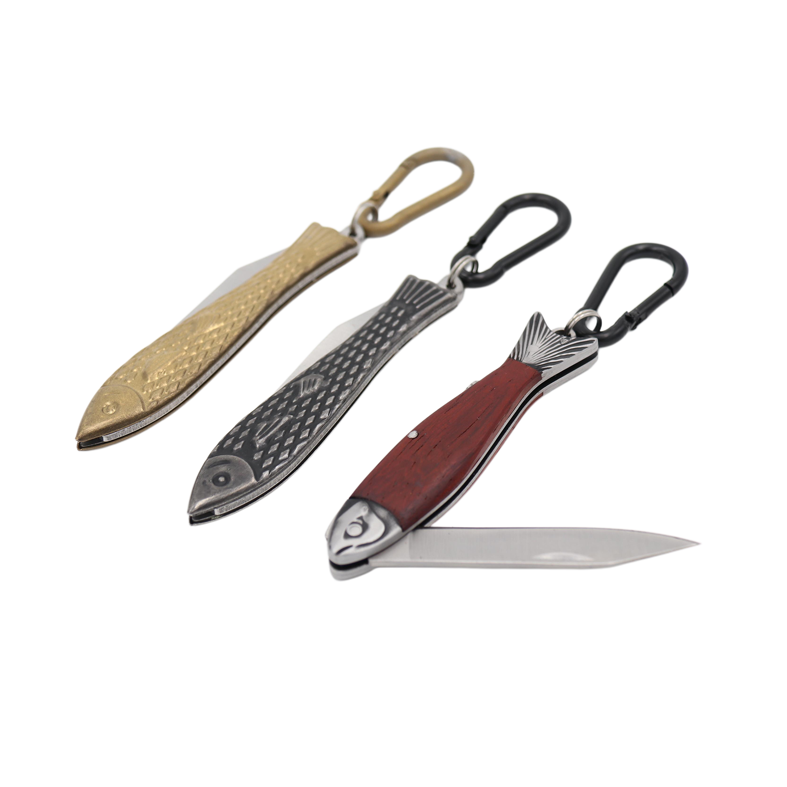 Pocket Fish Knife Keychain - Gold