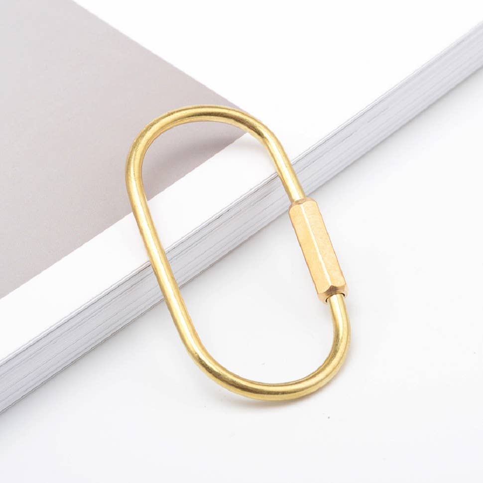Brass D-Ring Keychain with Screw Closure