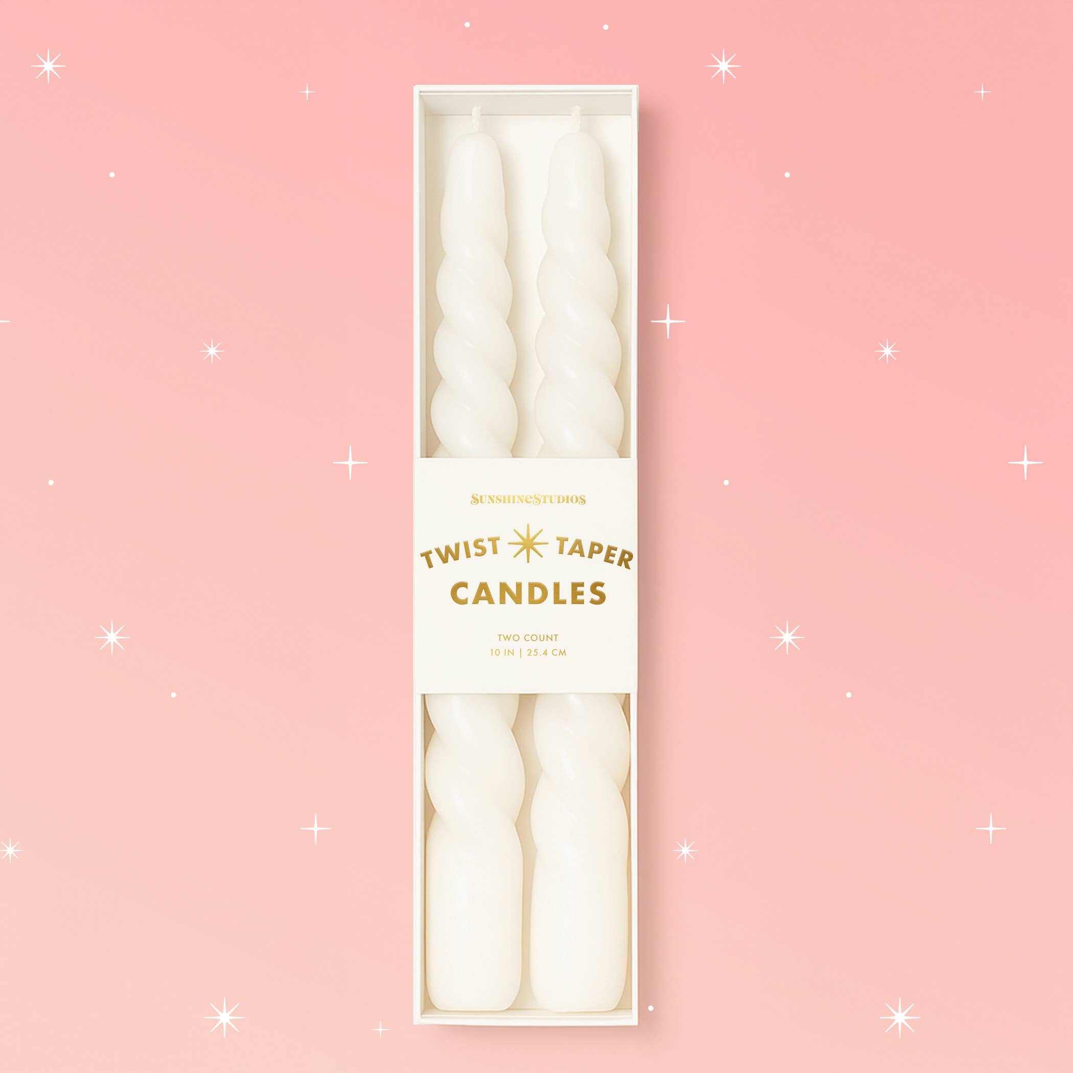 Twist Taper Candles | Ivory