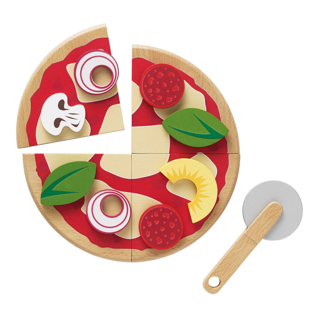 Pizza & Toppings with Slice Cutter
