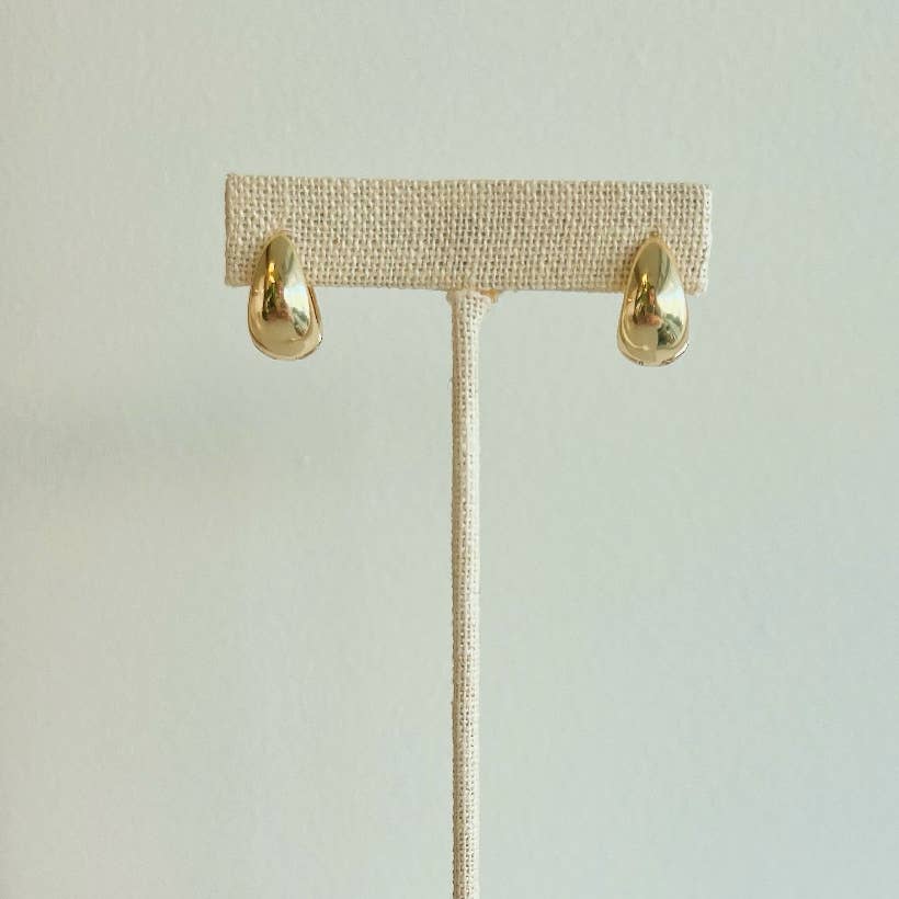 Lizzie Teardrop Huggie Hoop Earrings – 14k Gold Filled