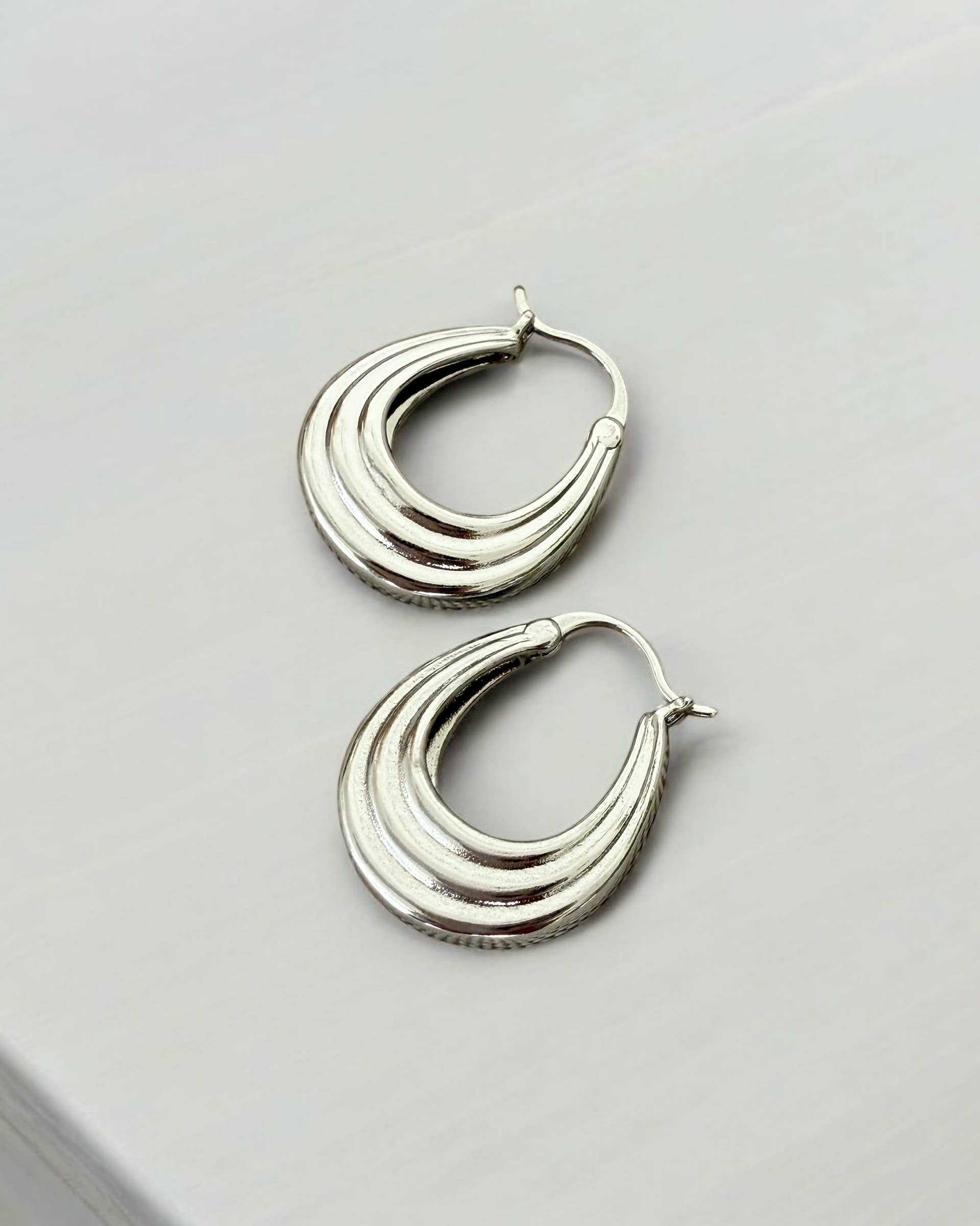 Claire Hoops Earrings Gold Filled Silver: Yellow Gold