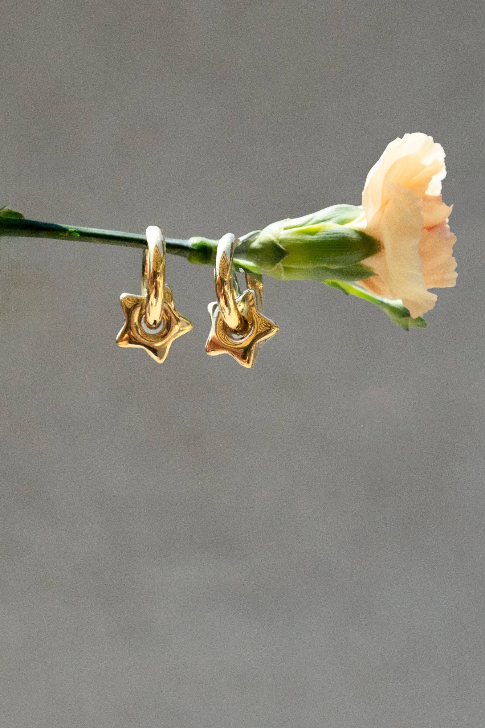 Estrella Star Hoop Earrings – Stainless Steel