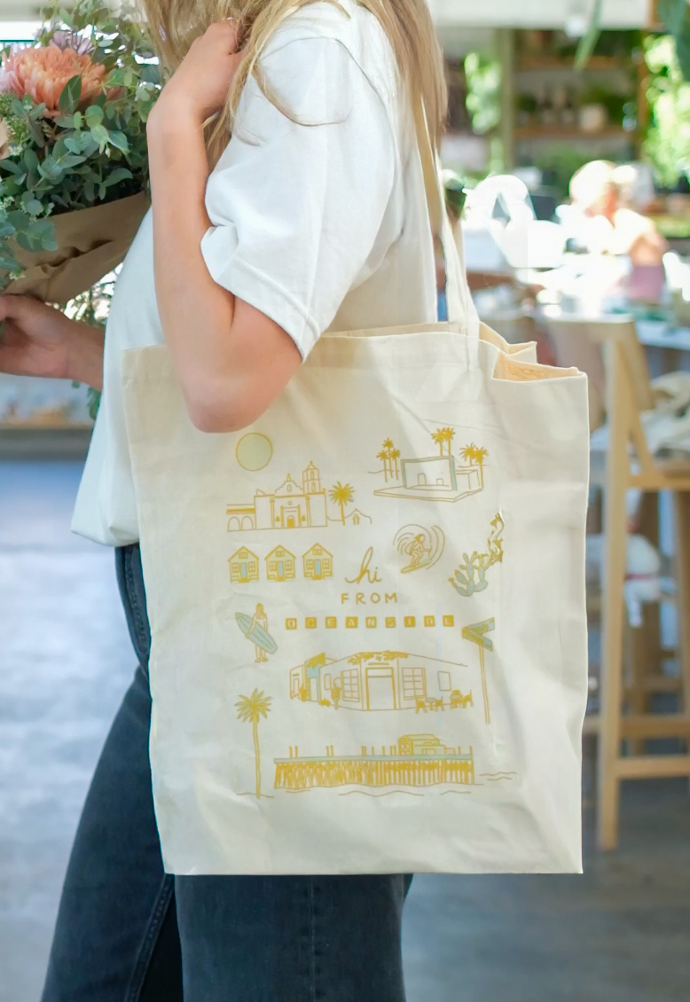 Hi From Oceanside Tote Bag