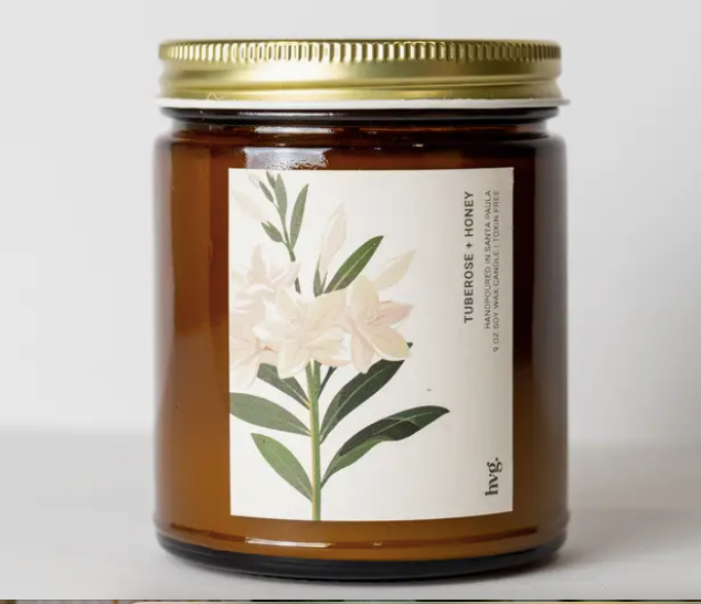 HVG: 9oz Tuberose + Honey Soy Wax Candle